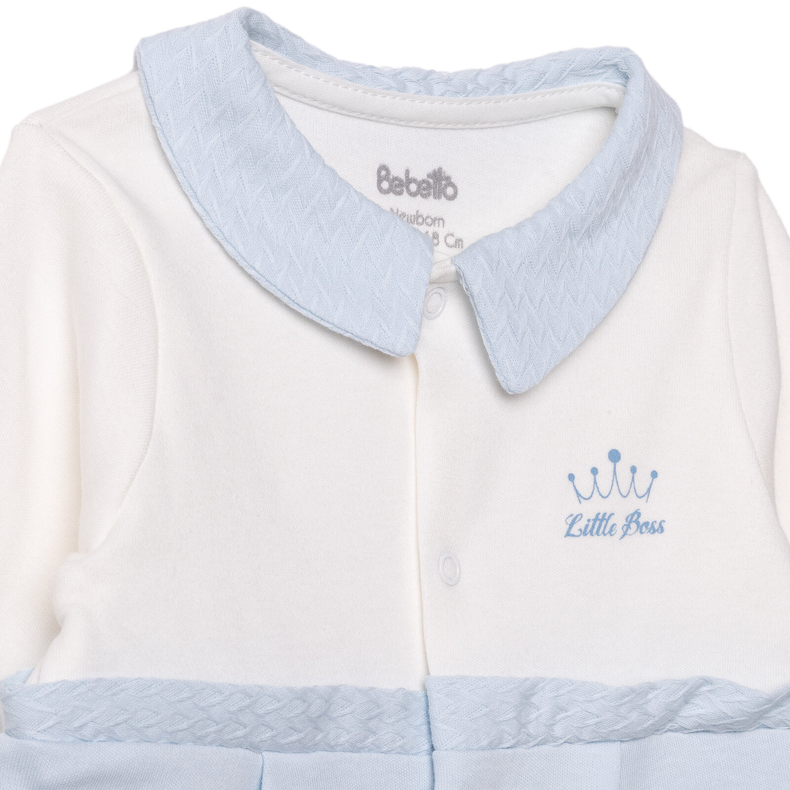 Erkek Bebek Yenidoğan Little Boss Patikli Tulum Gömlek Yaka Uzun Kol Patikli Paça Erkek Bebek Yenidoğan Little Boss Patikli Tulum Gömlek Yaka Uzun Kol Patikli Paça