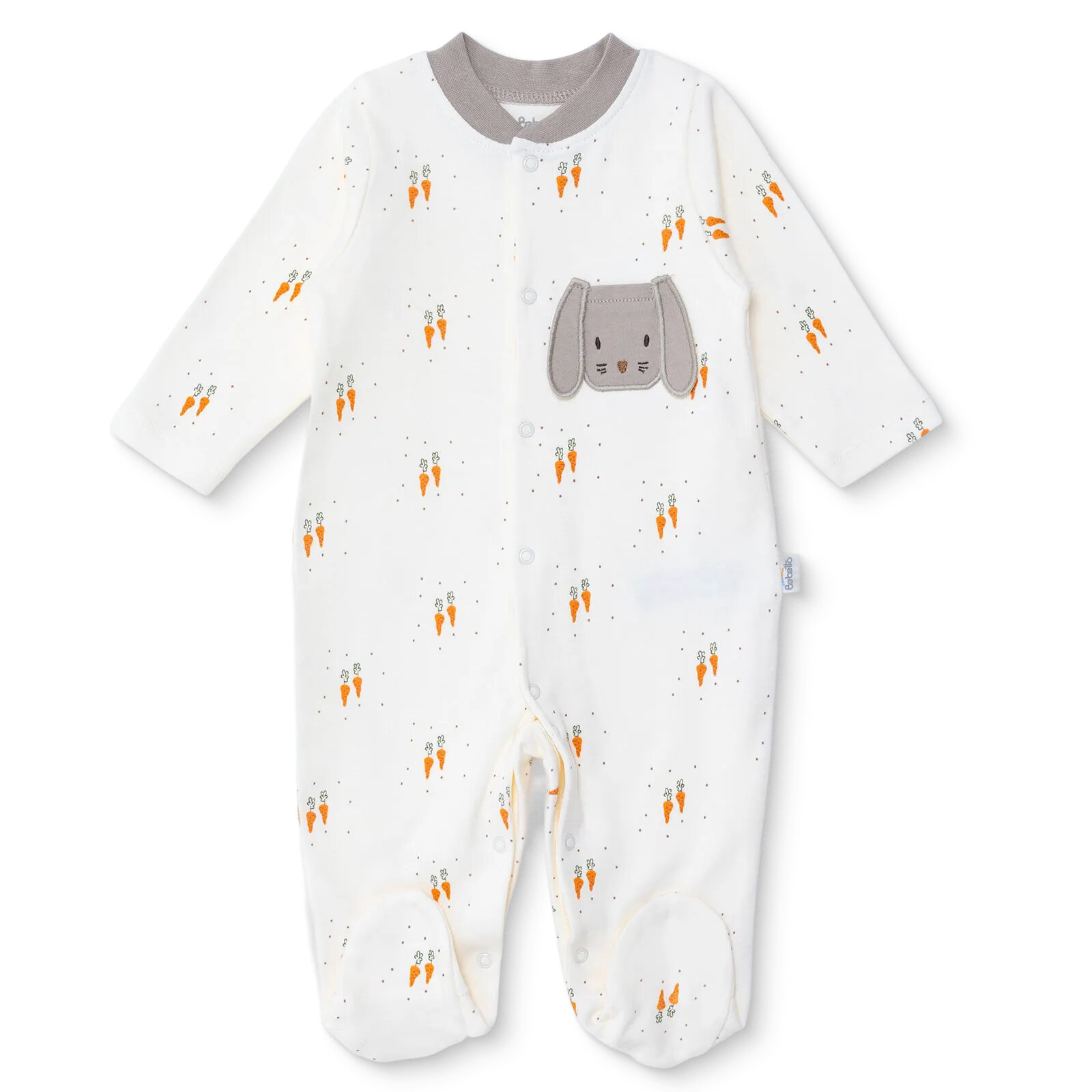 Erkek Bebek Yenidoğan Patikli Tulum Baby Carrot Bisiklet Yaka Uzun Kol Patikli Paça