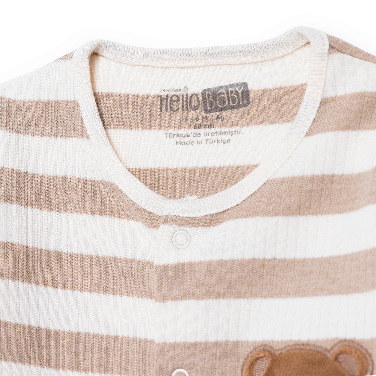 Erkek Bebek Yenidoğan Patikli Tulum İnterlok Bisiklet Yaka Uzun Kol Patikli Paça