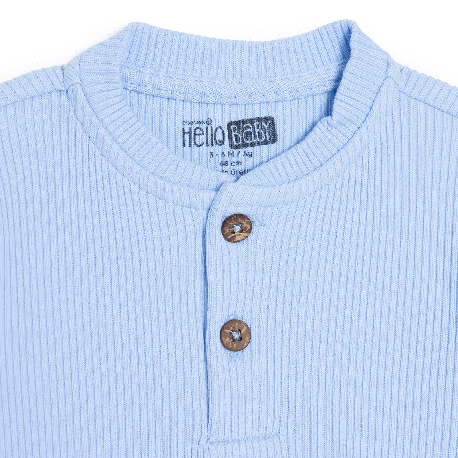 Erkek Bebek Yenidoğan Patiksiz Tulum Bisiklet Yaka Uzun Kol Patikli Paça