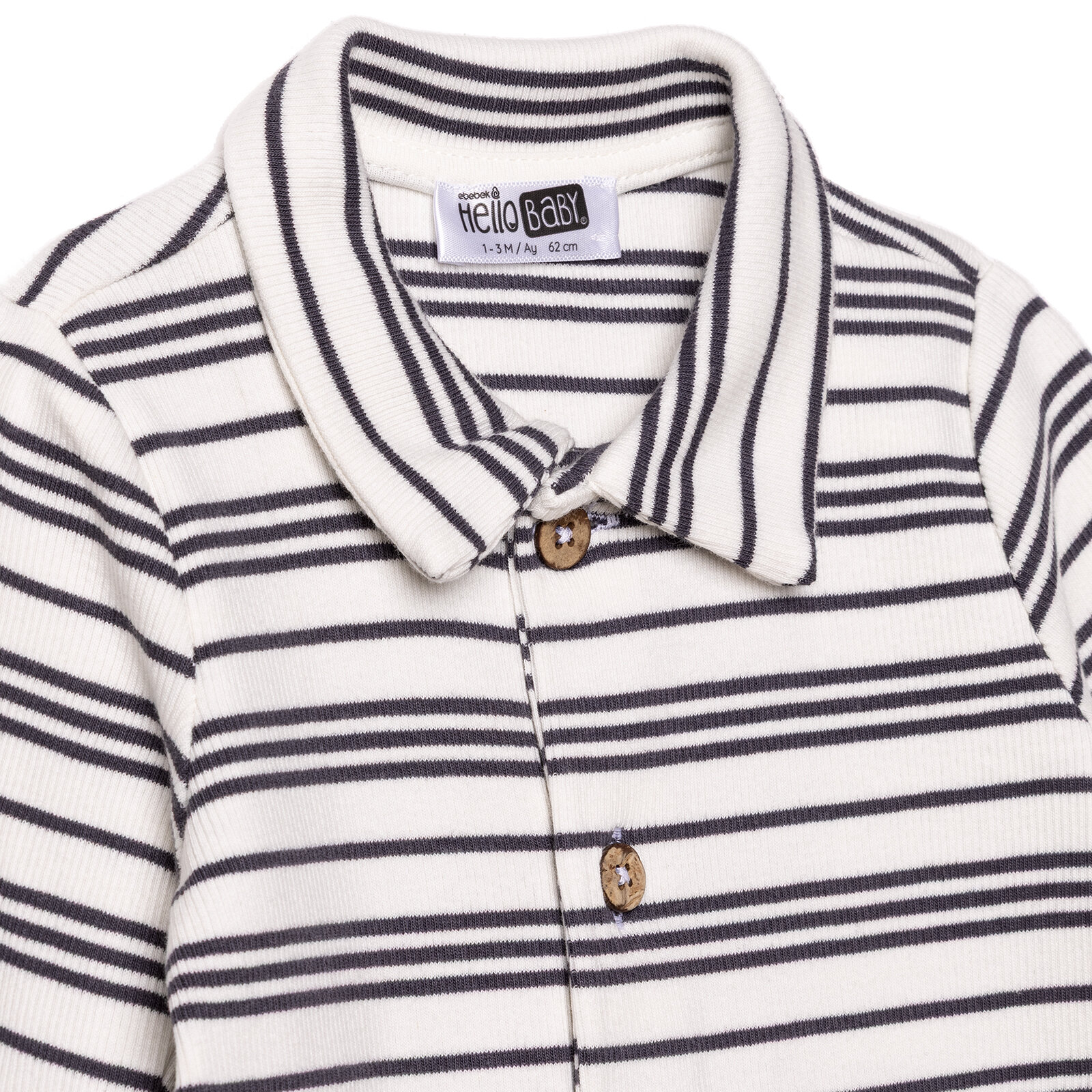 Erkek Bebek Yenidoğan Patiksiz Tulum Kaşkorse Gömlek Yaka Uzun Kol Patiksiz Paça