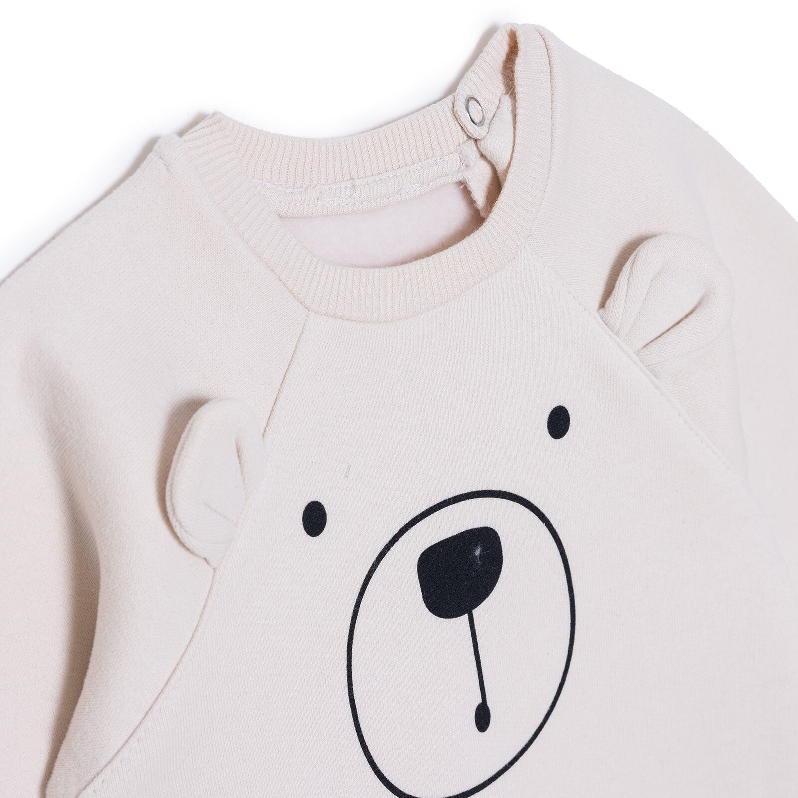 Erkek Bebek Yenidoğan Patiksiz Tulum Şardonlu Üç İplik Bisiklet Yaka Uzun Kol Patiksiz Paça