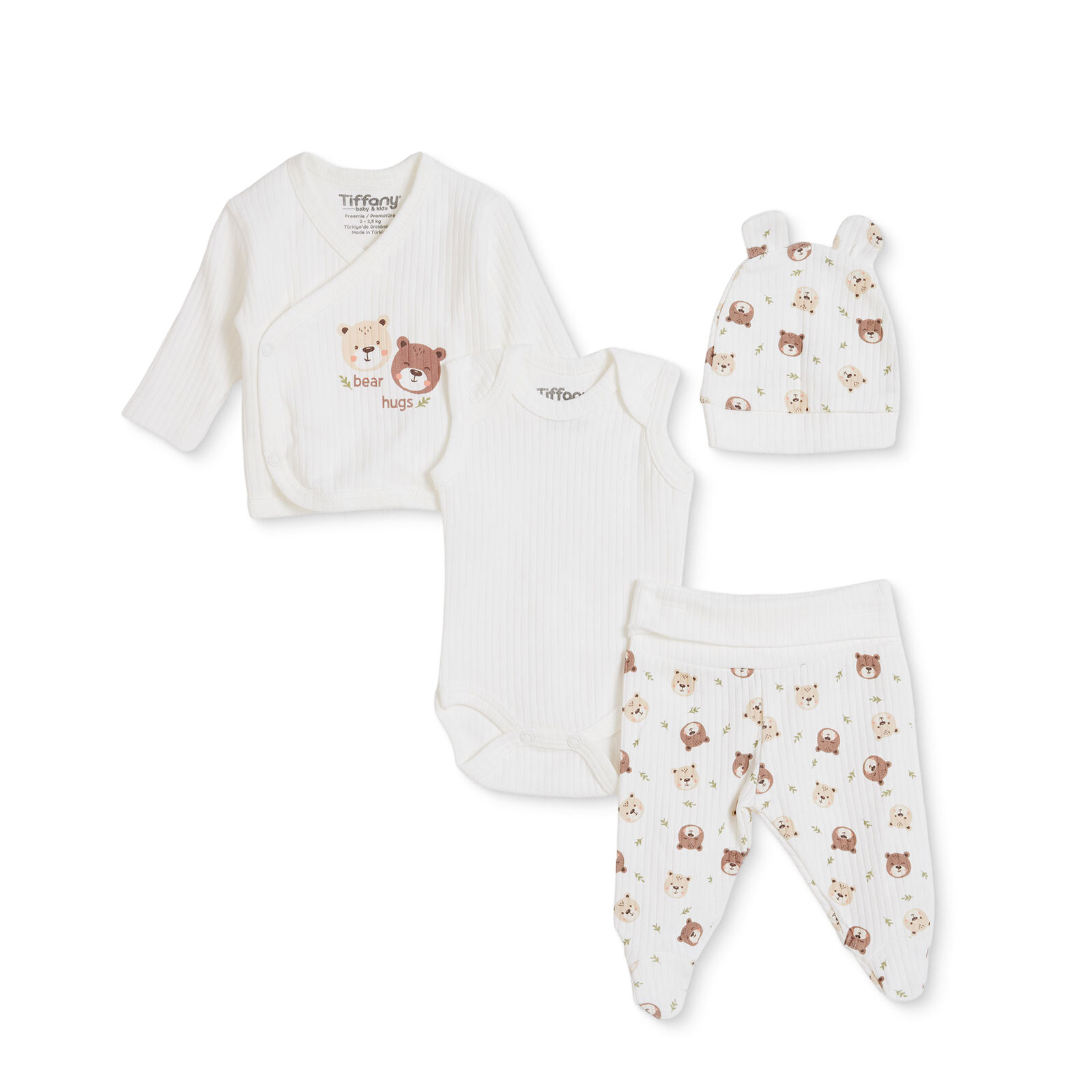 Erkek Bebek Yenidoğan Prematüre Set Zarf Yaka Uzun Kol Patikli Paça