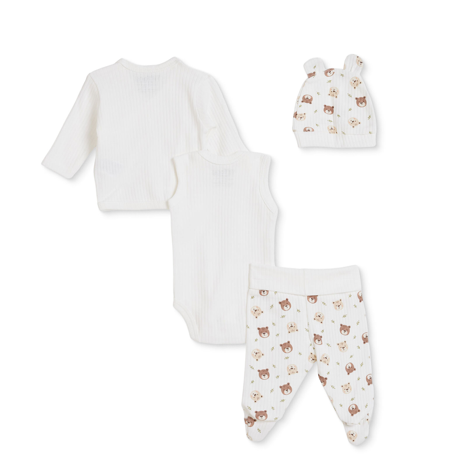 Erkek Bebek Yenidoğan Prematüre Set Zarf Yaka Uzun Kol Patikli Paça