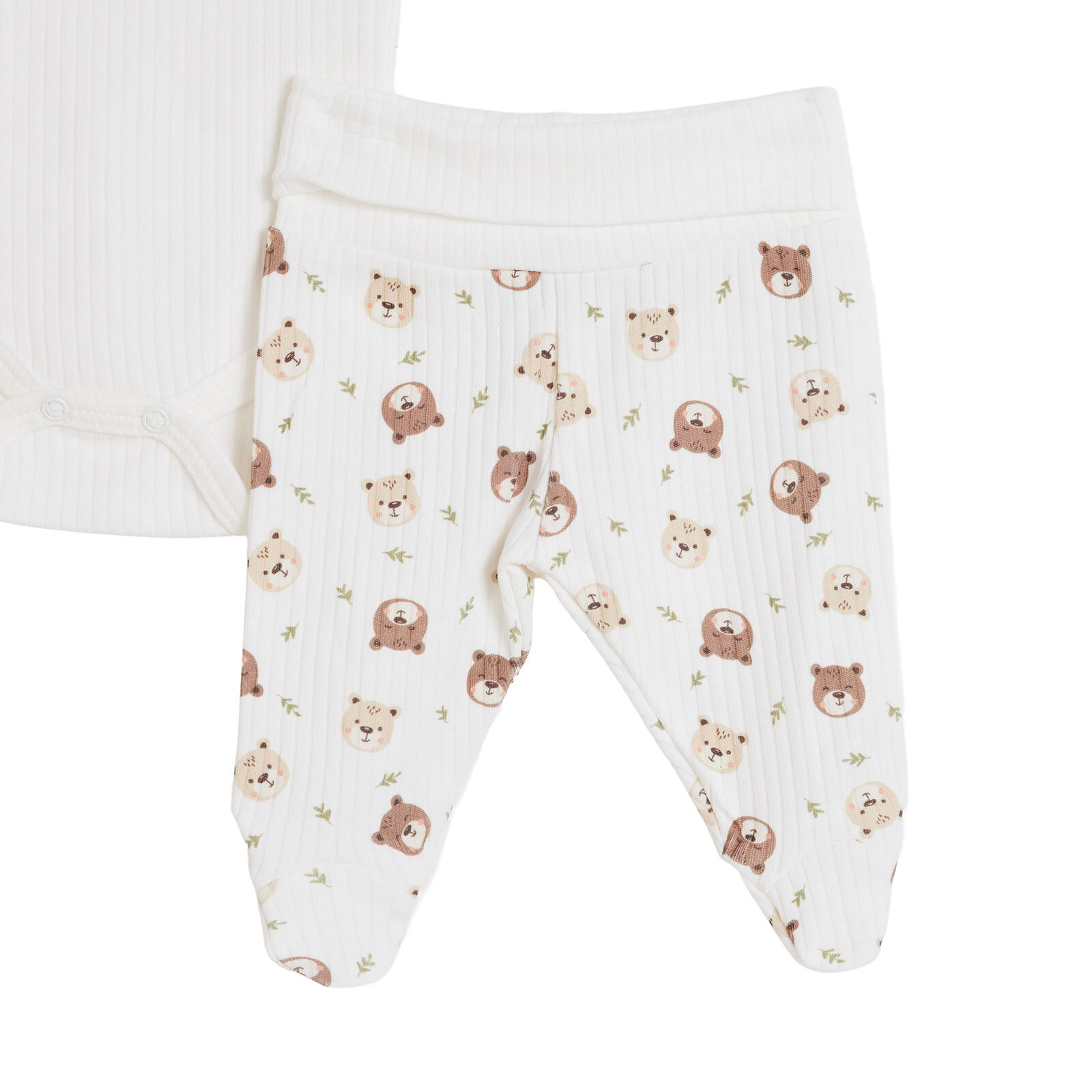 Erkek Bebek Yenidoğan Prematüre Set Zarf Yaka Uzun Kol Patikli Paça