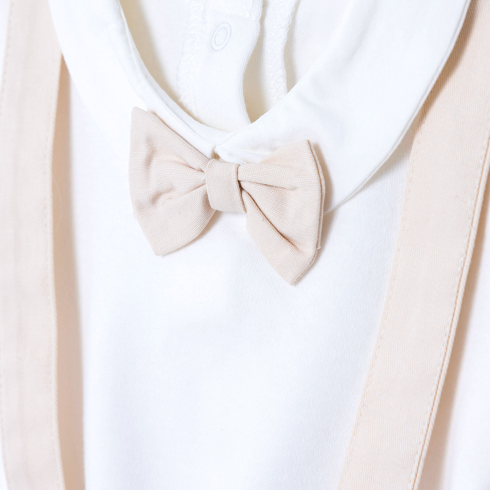 Erkek Bebek Yenidoğan Şort Salopet-Tshirt Little Boss Gabardin Gömlek Yaka Kısa Kol Reçme Paça