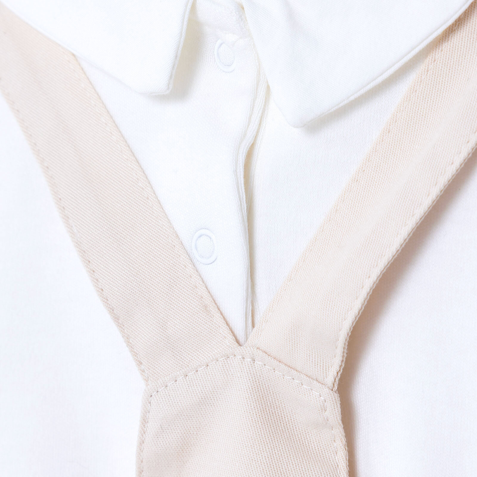 Erkek Bebek Yenidoğan Şort Salopet-Tshirt Little Boss Gabardin Gömlek Yaka Kısa Kol Reçme Paça