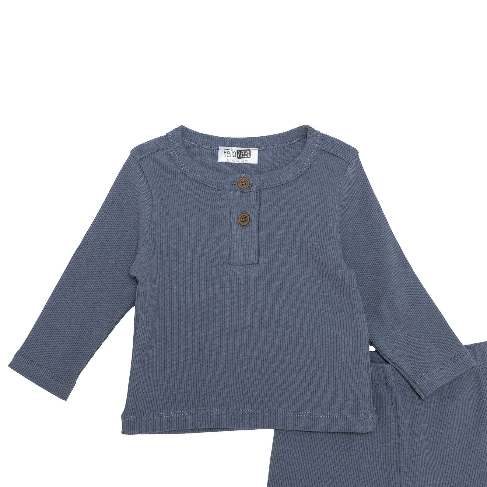 Erkek Bebek Yenidoğan Sweatshirt-Patiksiz Kaşkorse Bisiklet Yaka Uzun Kol Patiksiz Paça