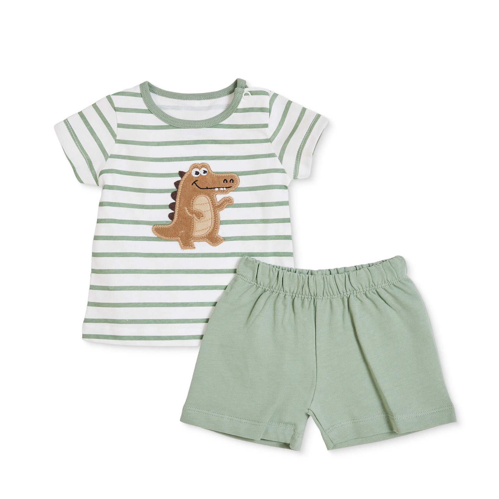 Erkek Bebek Yenidoğan Tshirt-Şort Bisiklet Yaka Kısa Kol Reçme Paça