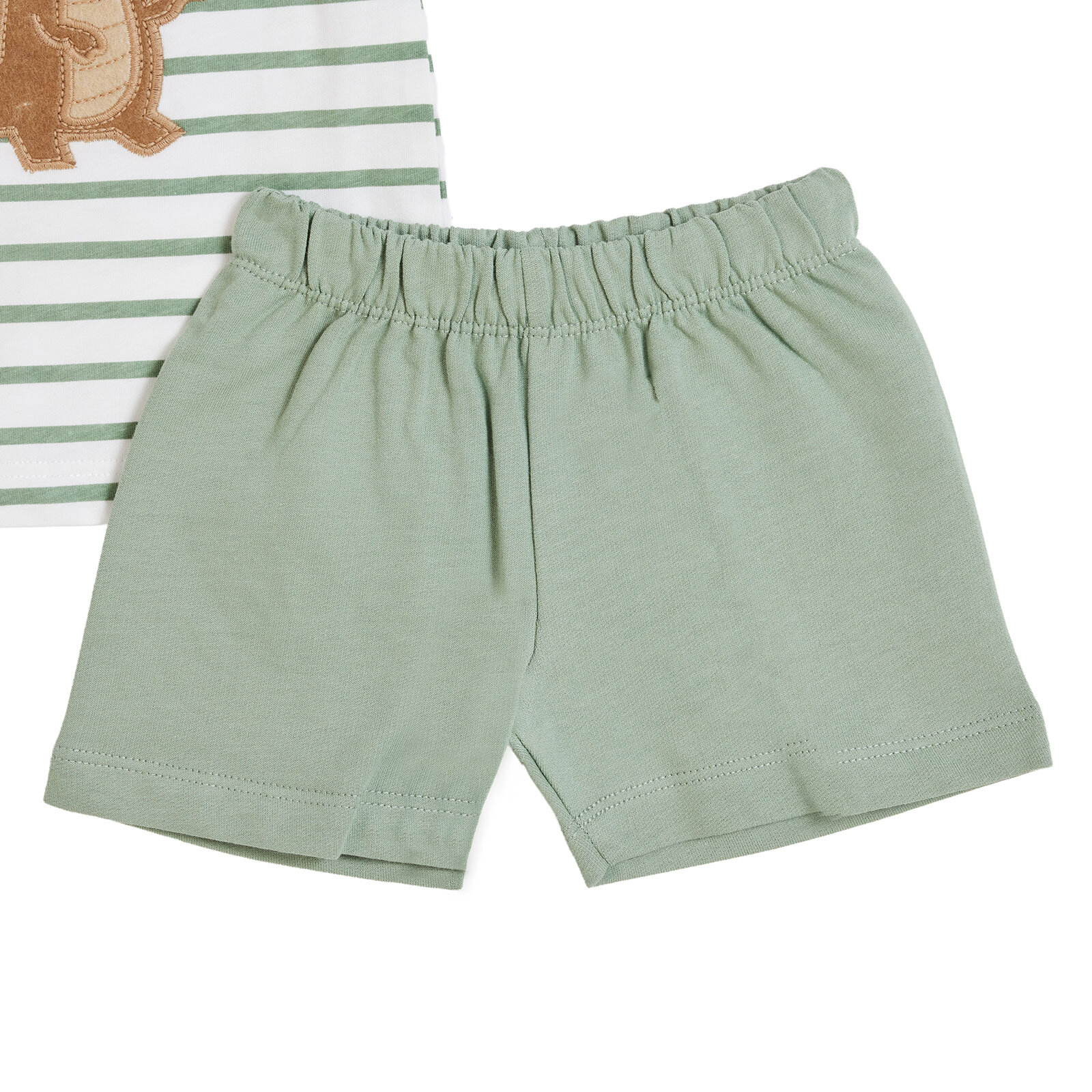 Erkek Bebek Yenidoğan Tshirt-Şort Bisiklet Yaka Kısa Kol Reçme Paça