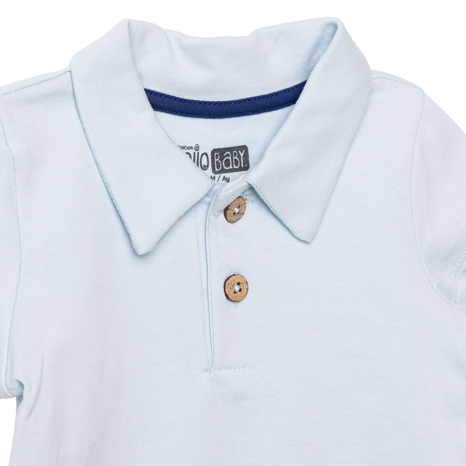 Erkek Bebek Yenidoğan Tshirt-Şort Gömlek Yaka Kısa Kol Reçme Paça