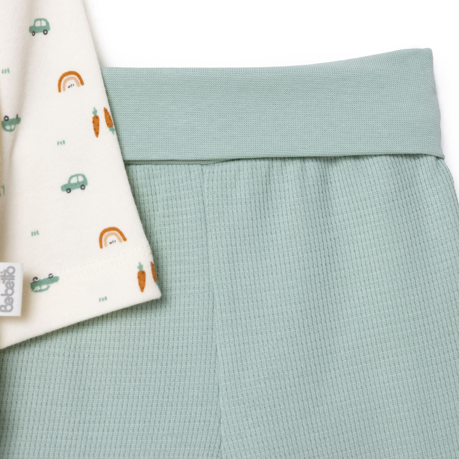 Erkek Bebek Yenidoğan Wooden Car Hırka-Patikli Alt İnterlok Bisiklet Yaka Uzun Kol