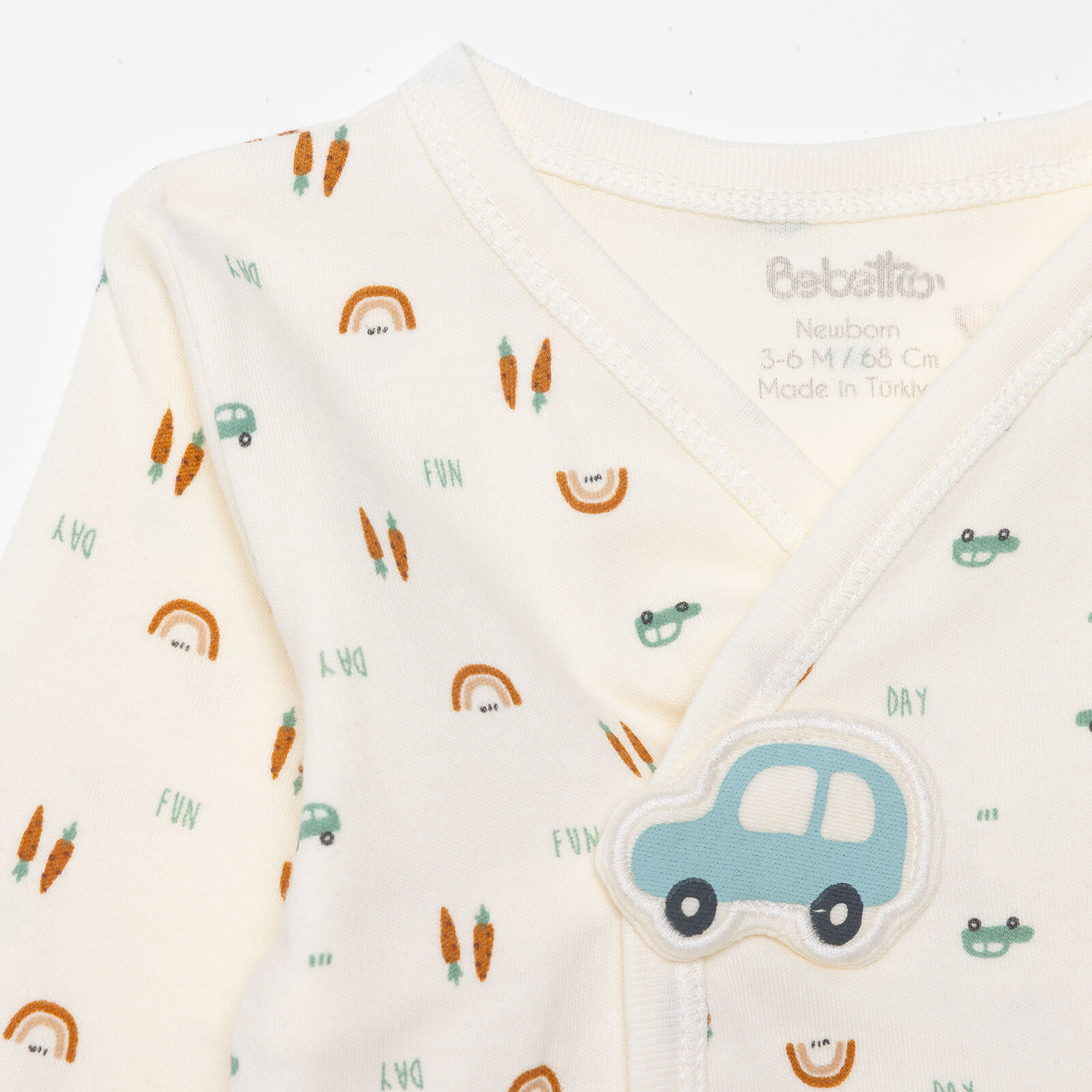 Erkek Bebek Yenidoğan Wooden Car Zıbın-Şapka-Patikli Alt V Yaka Uzun Kol Patikli Paça Erkek Bebek Yenidoğan Wooden Car Zıbın-Şapka-Patikli Alt V Yaka Uzun Kol Patikli Paça