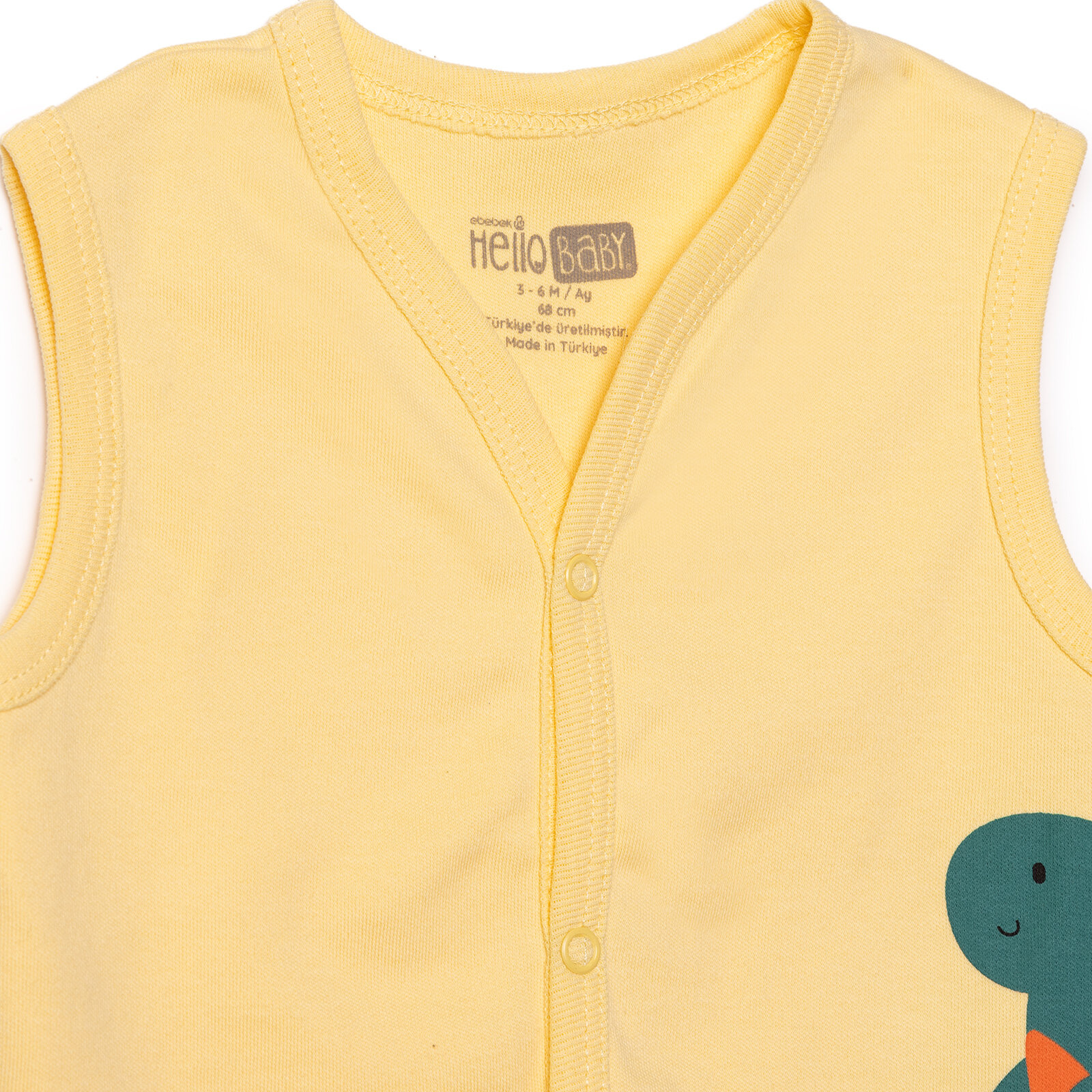 Erkek Bebek Yenidoğan Yelek İnterlok V Yaka Atlet Kol