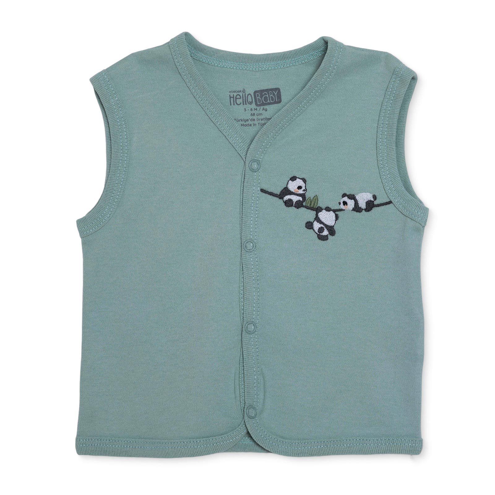 Erkek Bebek Yenidoğan Yelek V Yaka Atlet Kol