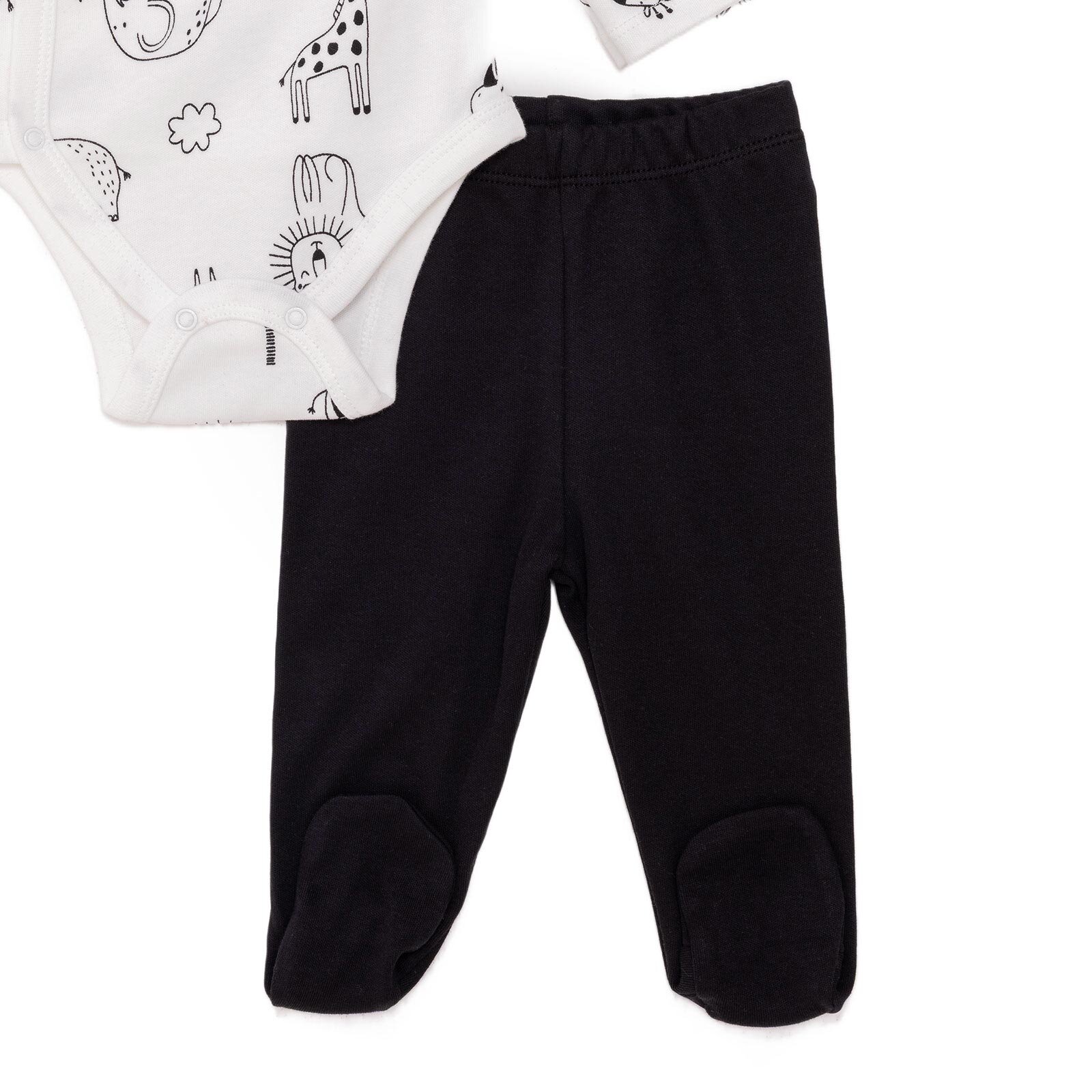 Erkek Bebek Yenidoğan Zıbın Body-Patikli Alt İnterlok Zarf Yaka Uzun Kol Patikli Paça