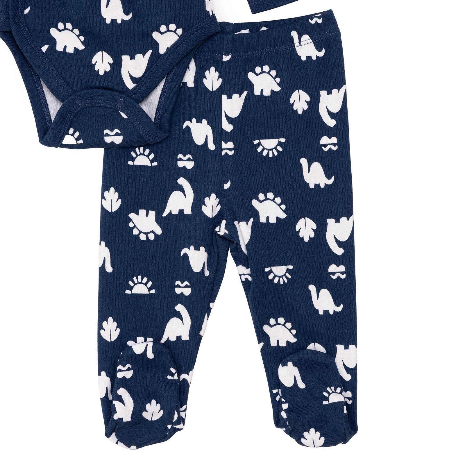 Erkek Bebek Yenidoğan Zıbın Body-Patikli Alt İnterlok Zarf Yaka Uzun Kol Patikli Paça