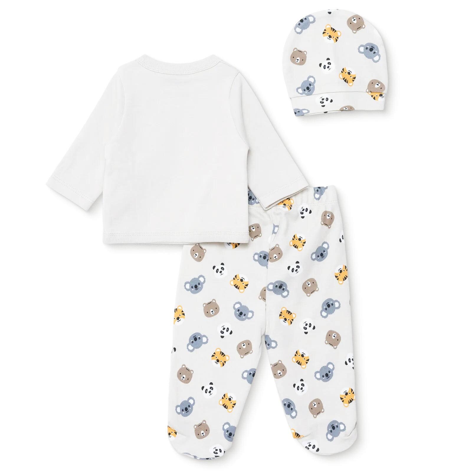 Erkek Bebek Yenidoğan Zıbın-Şapka-Patikli Alt İnterlok Zarf Yaka Uzun Kol Patikli Paça