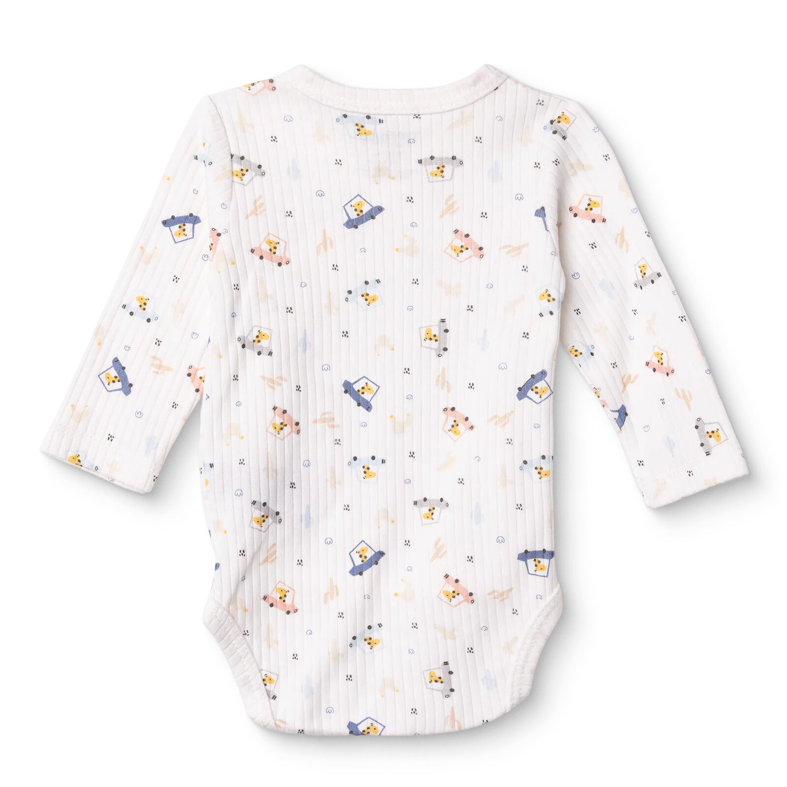 Erkek Bebek Zıbın Body İnterlok V Yaka Uzun Kol