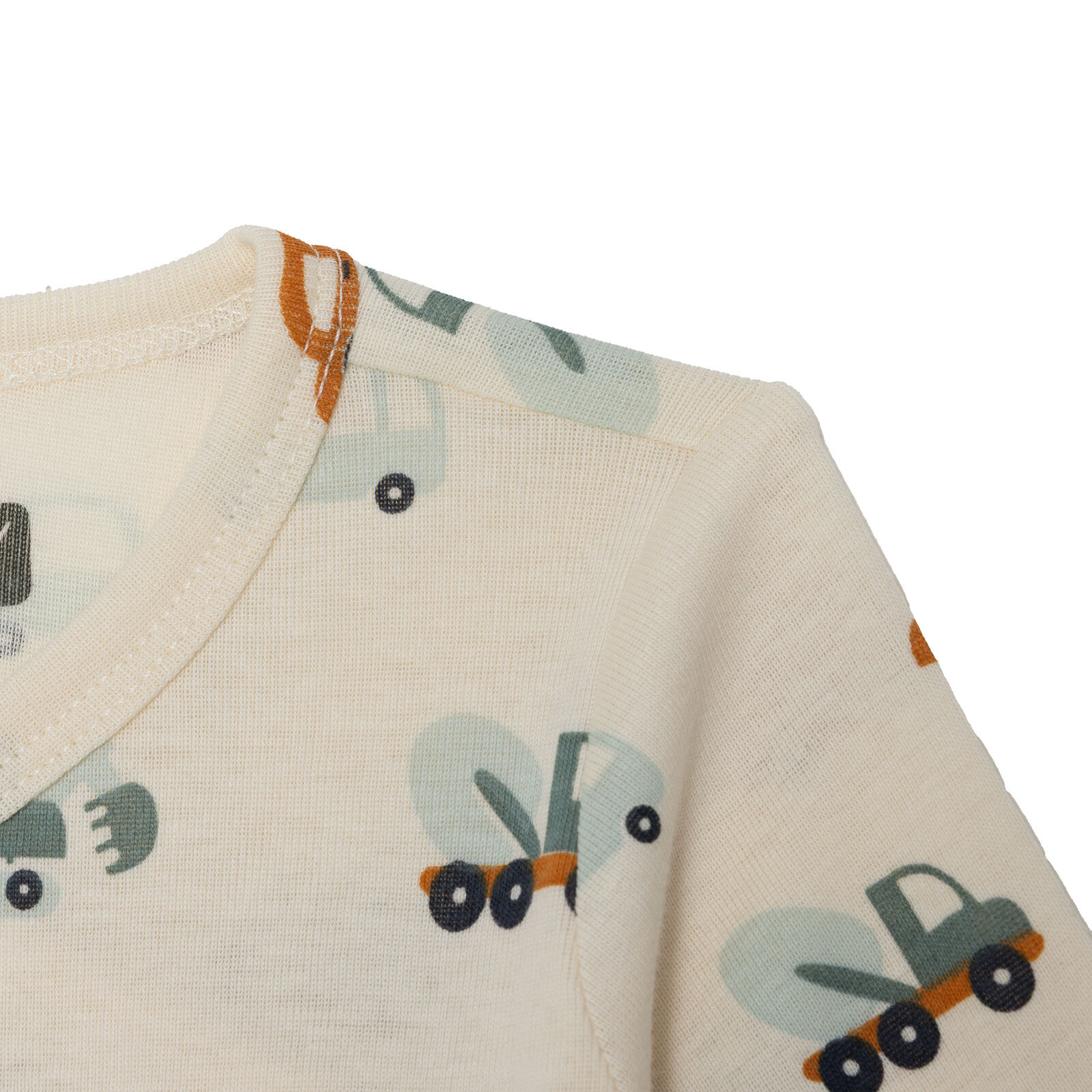 Erkek Bebek Zıbın Body İnterlok V Yaka Uzun Kol