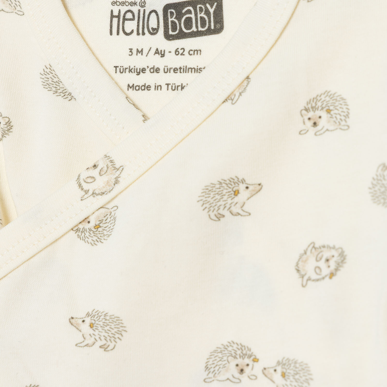 Erkek Bebek Zıbın Body İnterlok V Yaka Uzun Kol