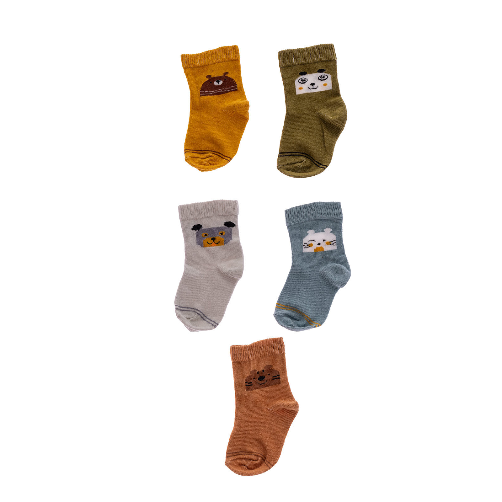 Erkek Hayvanlar 5'li Soket Çorap Erkek Bebek
