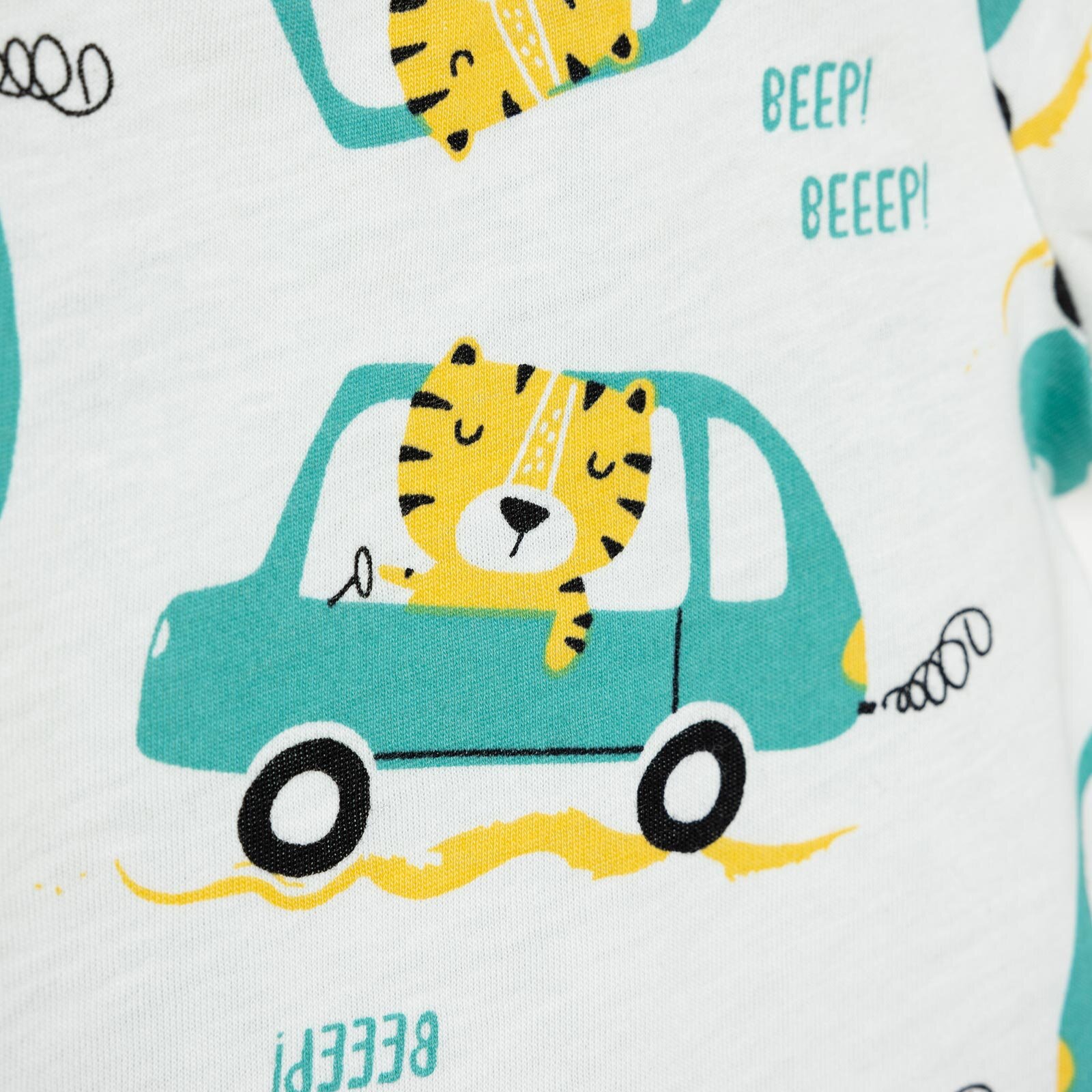 Erkek Kısa Kol Kaplan Desenli Bisiklet Yaka Pijama Takımı Erkek Kısa Kol Kaplan Desenli Bisiklet Yaka Pijama Takımı