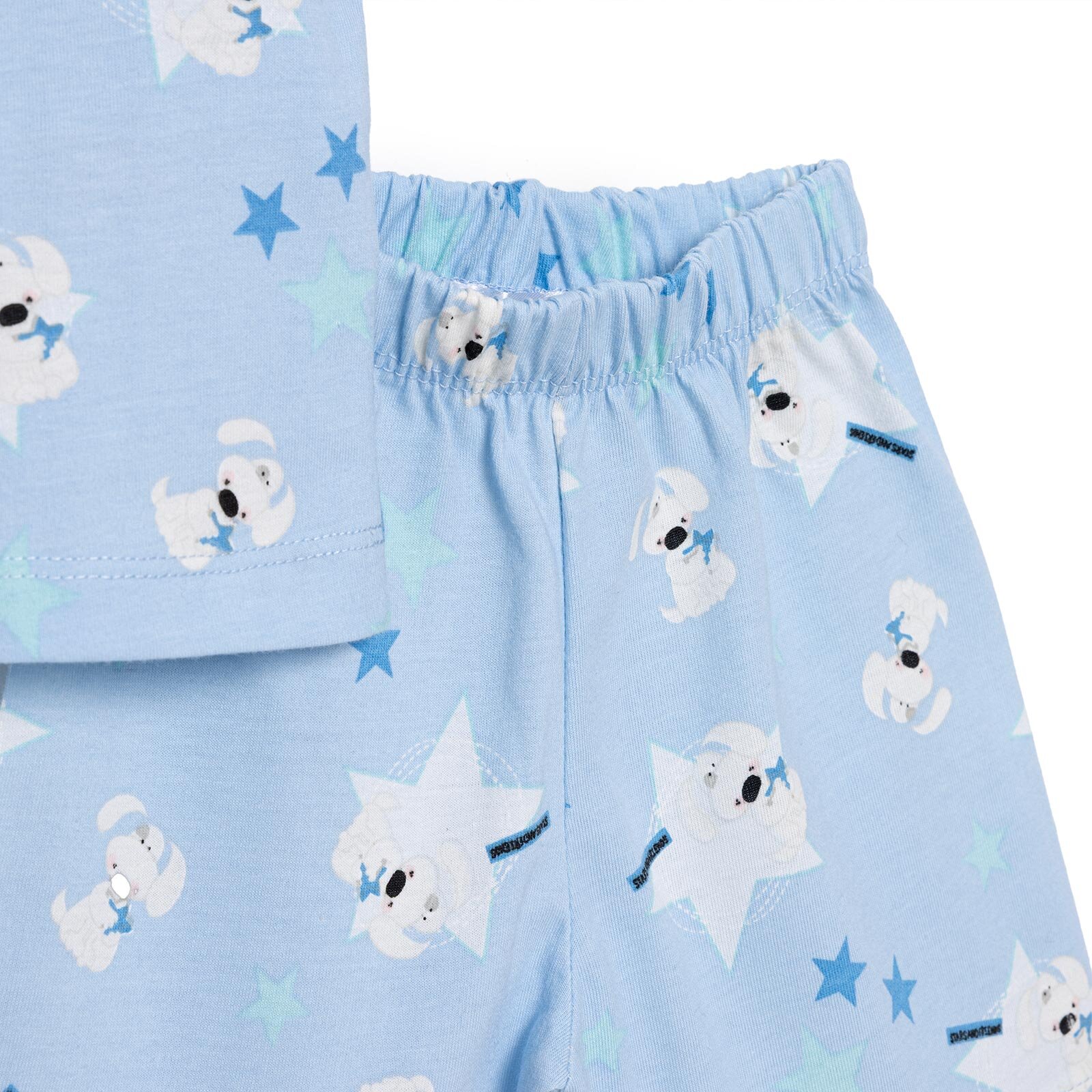 Erkek Kısa Kol Yıldız Desenli Bisiklet Yaka Pijama Takımı