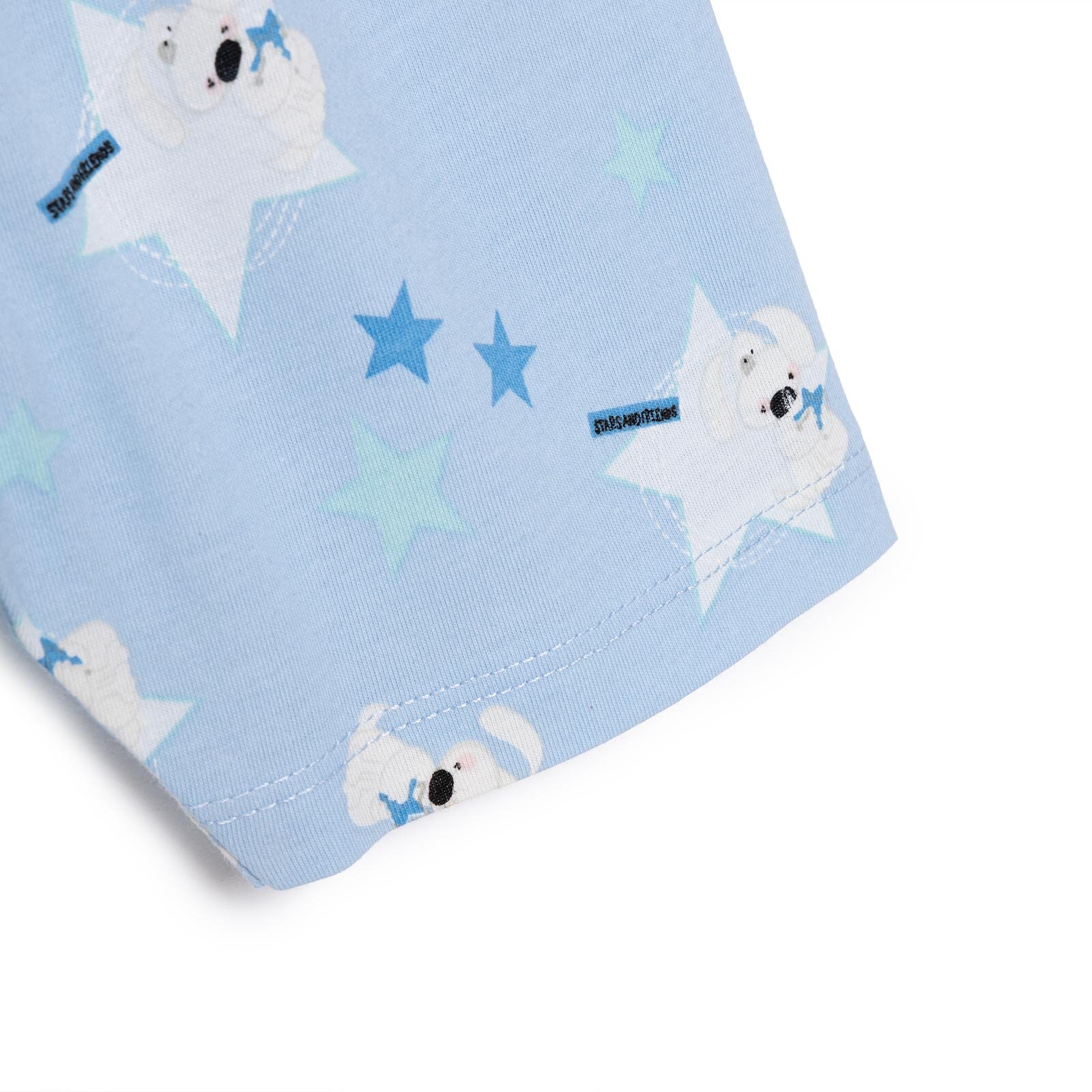 Erkek Kısa Kol Yıldız Desenli Bisiklet Yaka Pijama Takımı