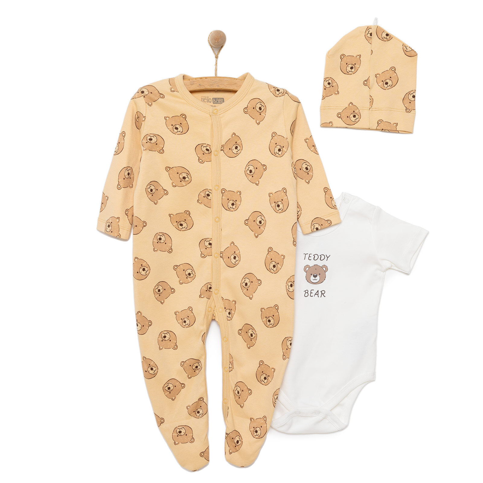 Erkek Tulum-Body-Şapka Erkek Bebek