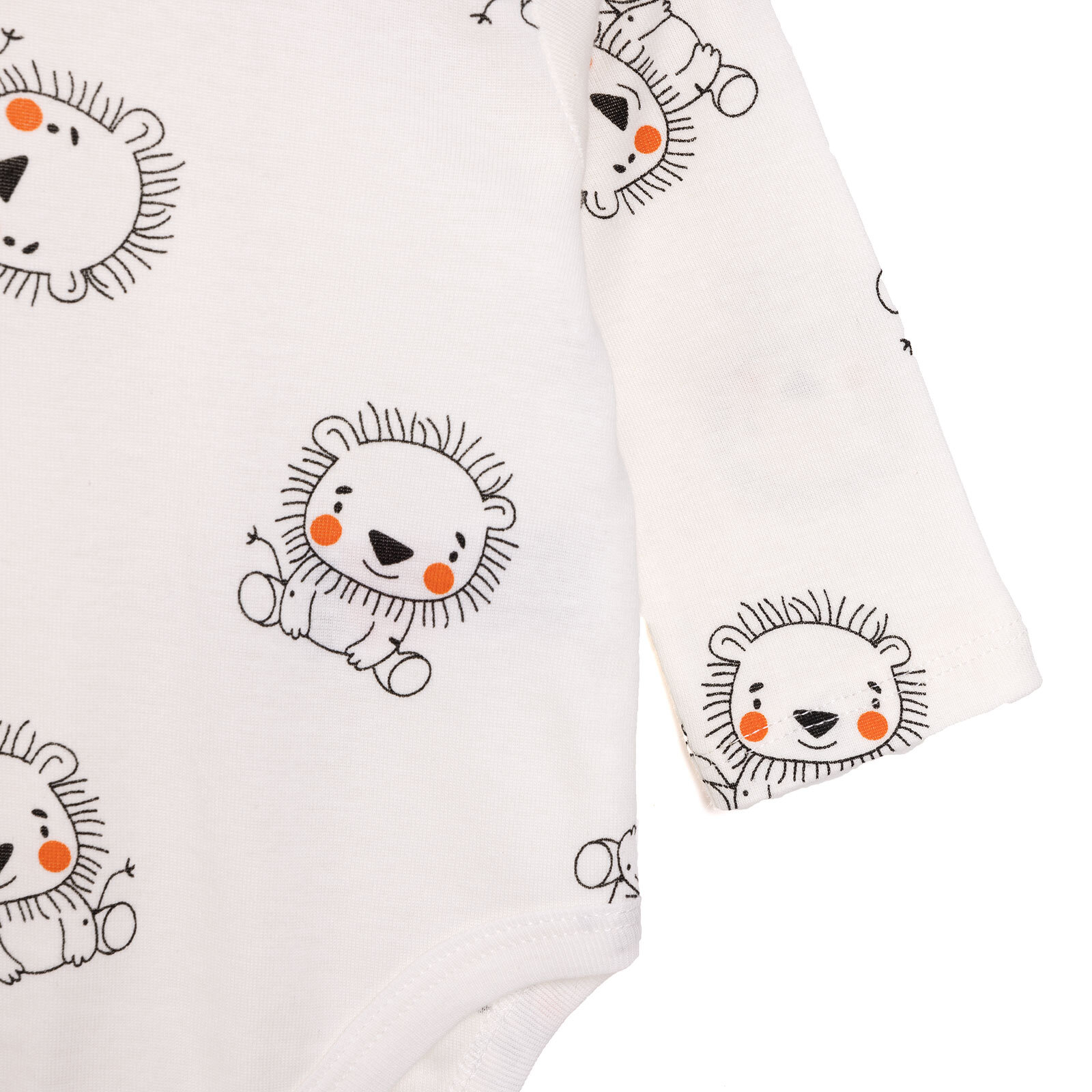 Erkek Bebek Body Ribana Kumaş Çıtçıtlı Zıbın Bisiklet Yaka Uzun Kol Ekru