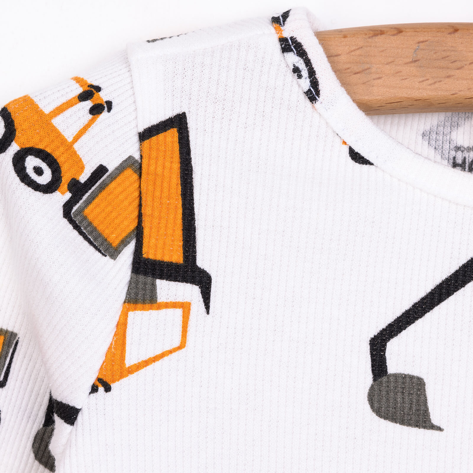 Erkek Bebek Pijama Takım Kaşkorse İş Makine Desen Bisiklet Yaka Uzun Kol Ekru Erkek Bebek Pijama Takım Kaşkorse İş Makine Desen Bisiklet Yaka Uzun Kol Ekru