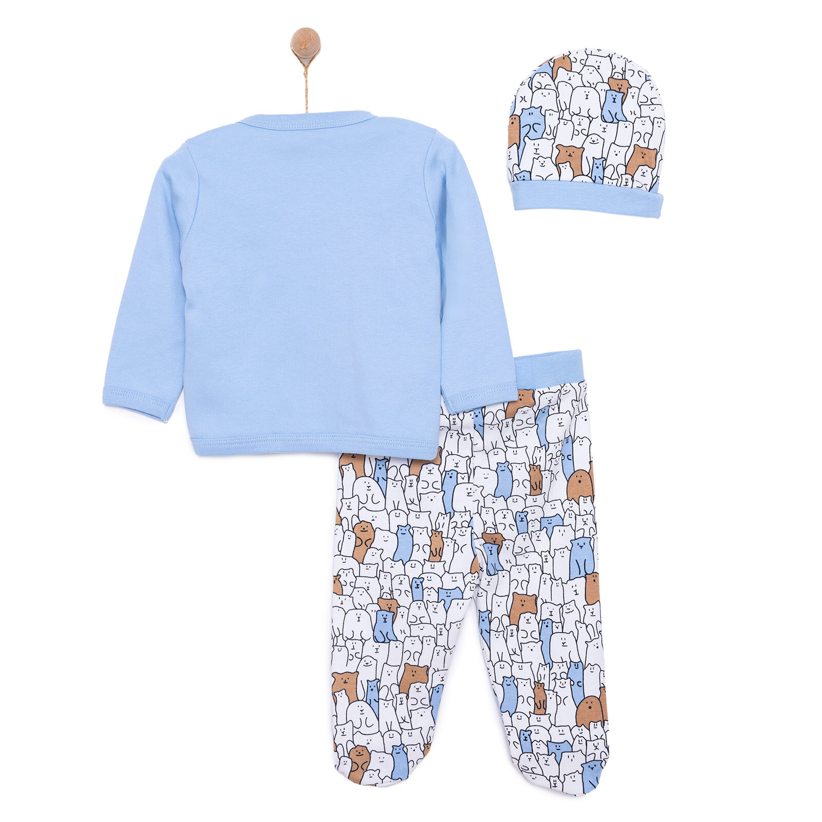 Erkek Zıbın-Şapka-Patikli Alt Erkek Bebek