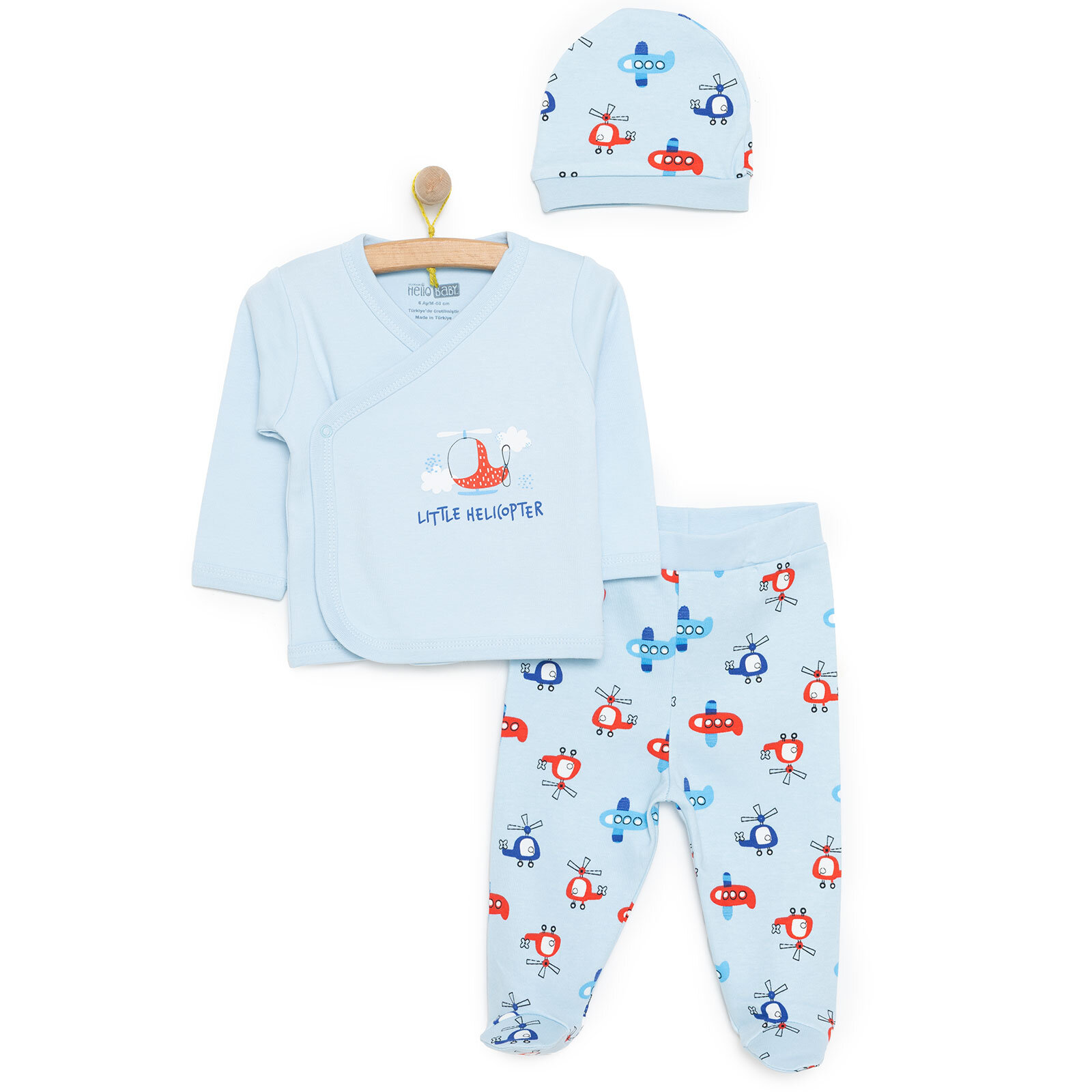 Erkek Zıbın-Şapka-Patikli Alt Erkek Bebek