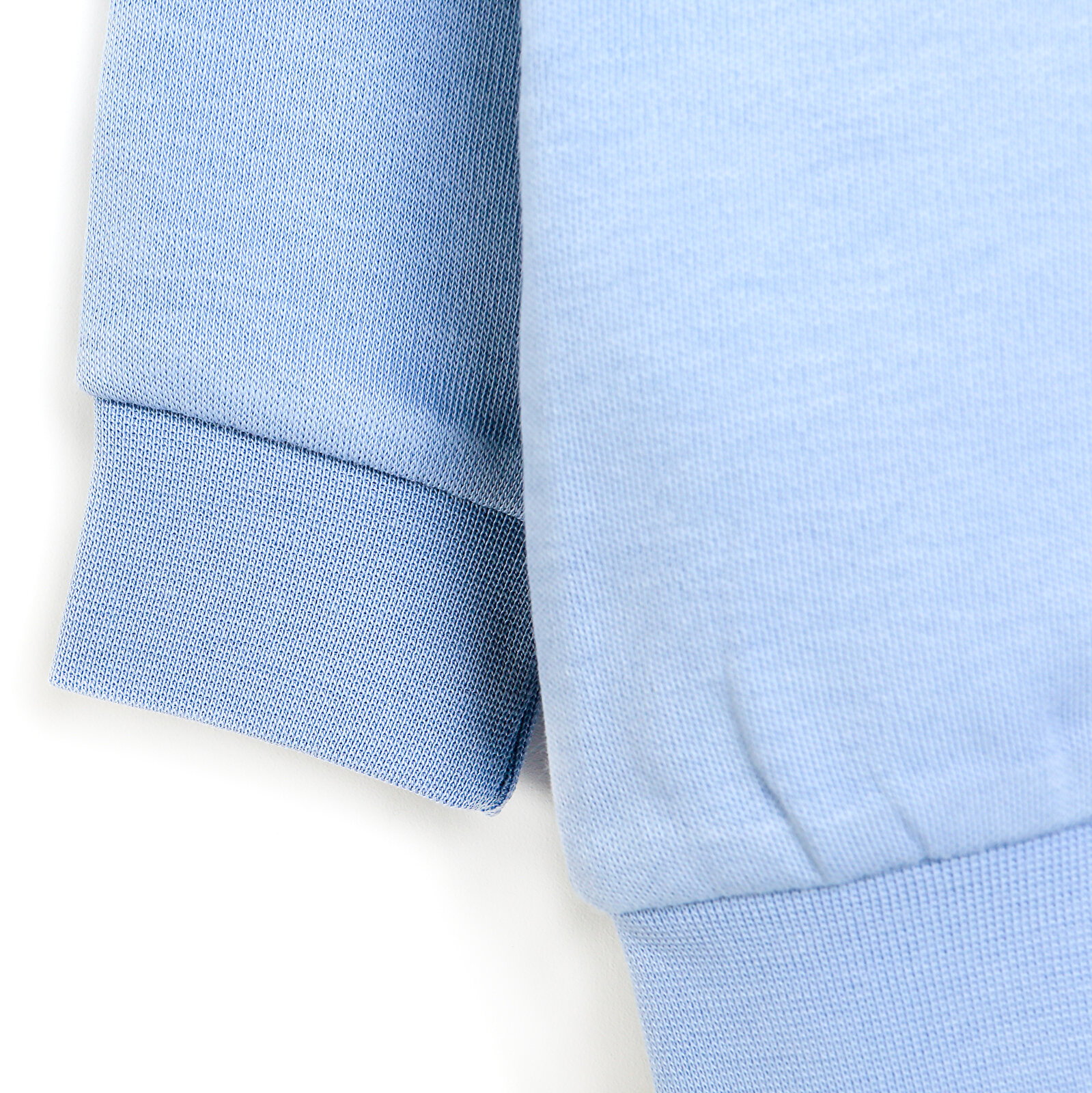 Kız Bebek Eşofman Takım İnterlok Kedi Temalı Bisiklet Yaka Uzun Kol Açık Mavi