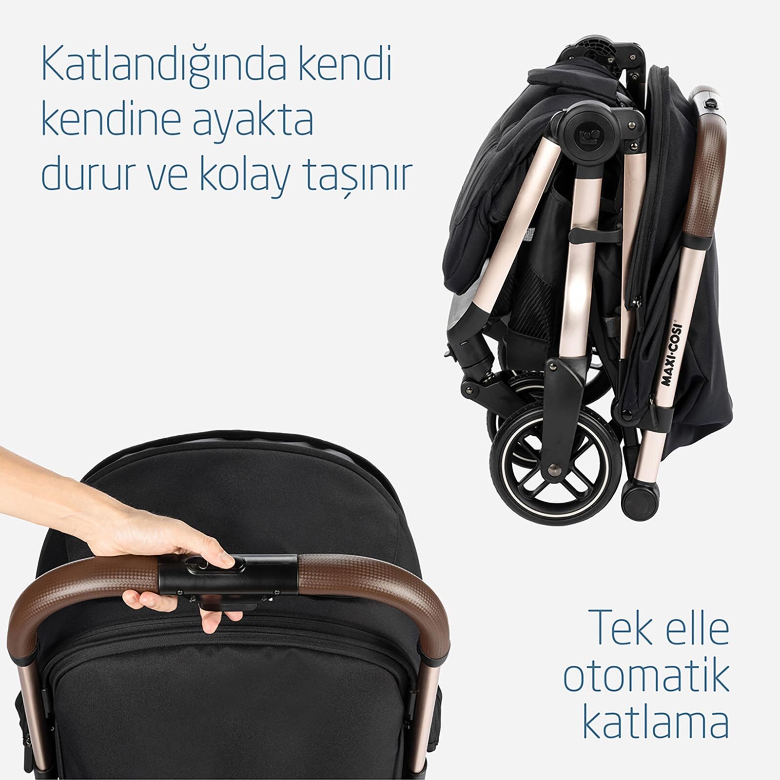 Eva Otomatik Katlanan Kompakt Bebek Arabası