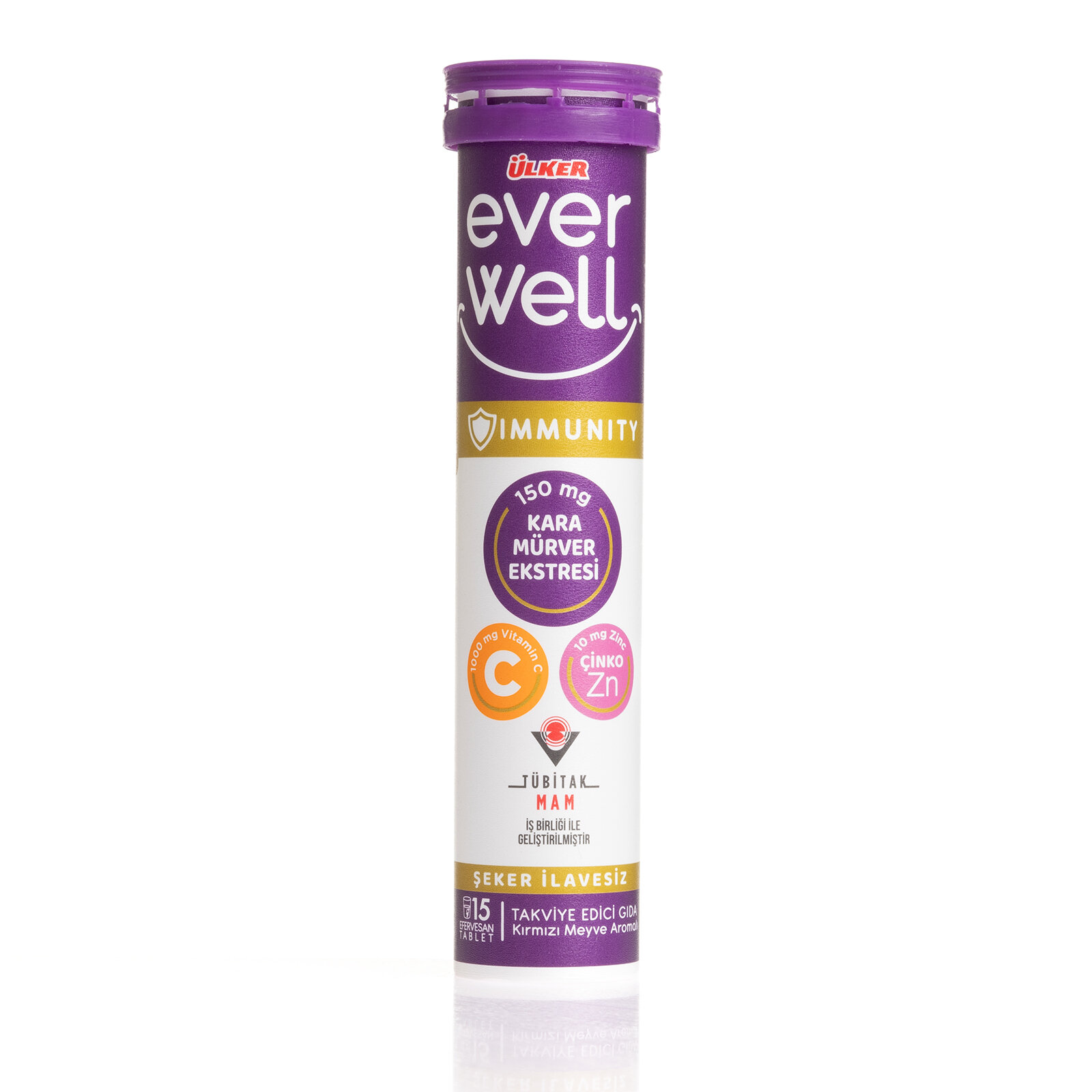 Everwell Kara Mürver Vitamin C, Çinko Efervesan Tablet 15 Adet