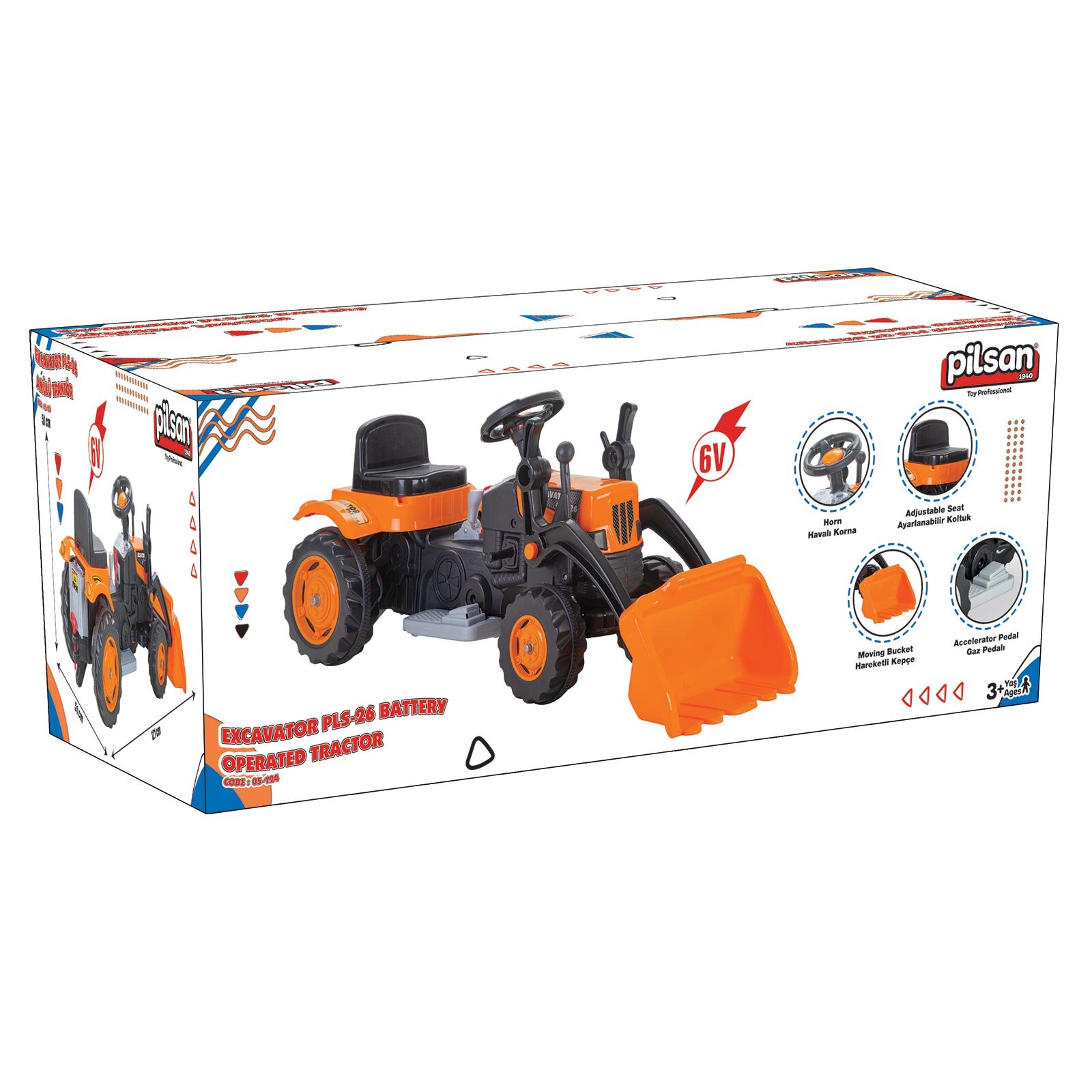 Excavatör PLS-26 Traktör Kepçeli 6V Akülü