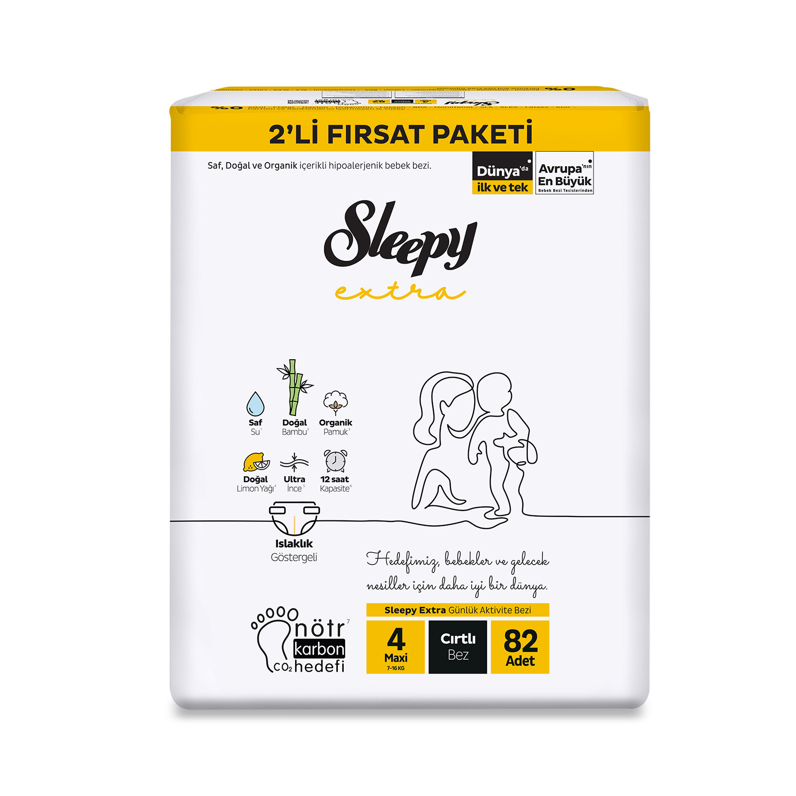Extra Bebek Bezi 4 Beden 82 Adet Extra Bebek Bezi 4 Beden 82 Adet
