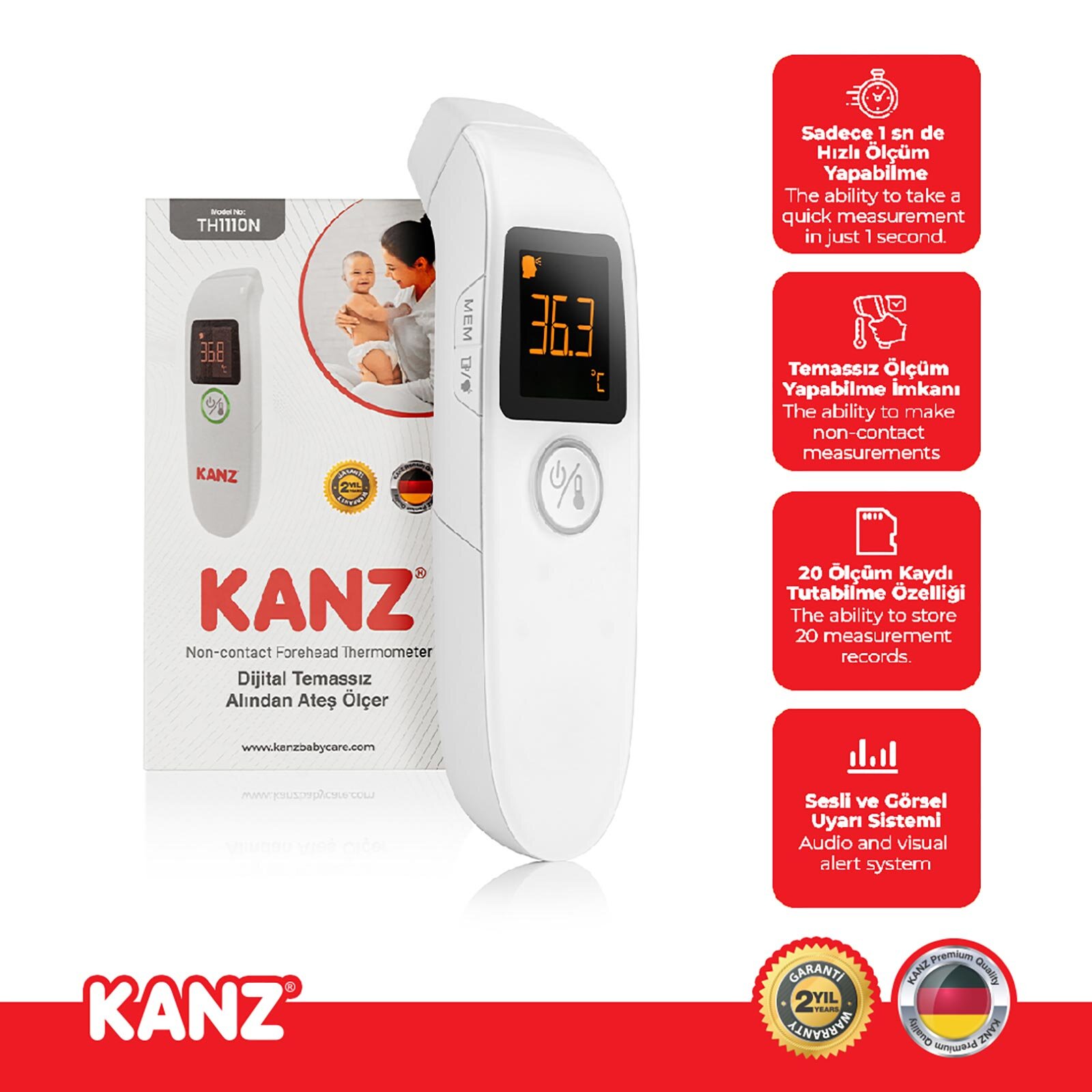 TH1110 Temassız Alından Ateş Ölçer