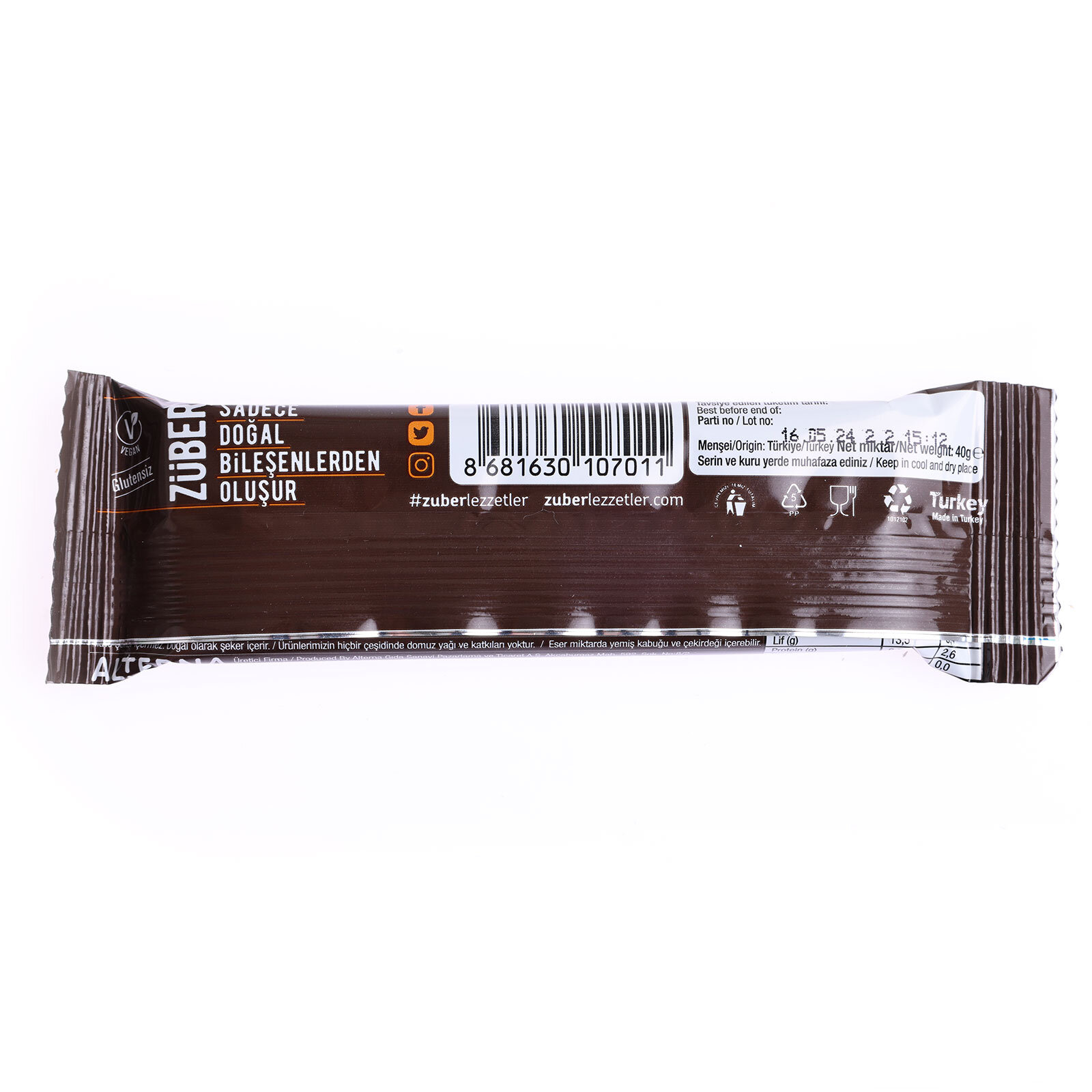 Fındıklı Kakaolu Meyveli Bar 40 gr