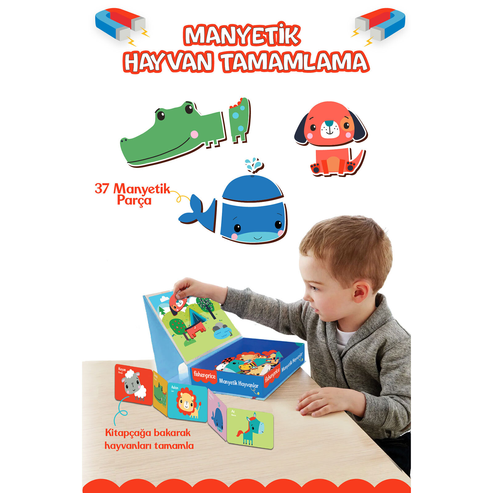 Fisher Price Manyetik Tablet Hayvan Tamamlama
