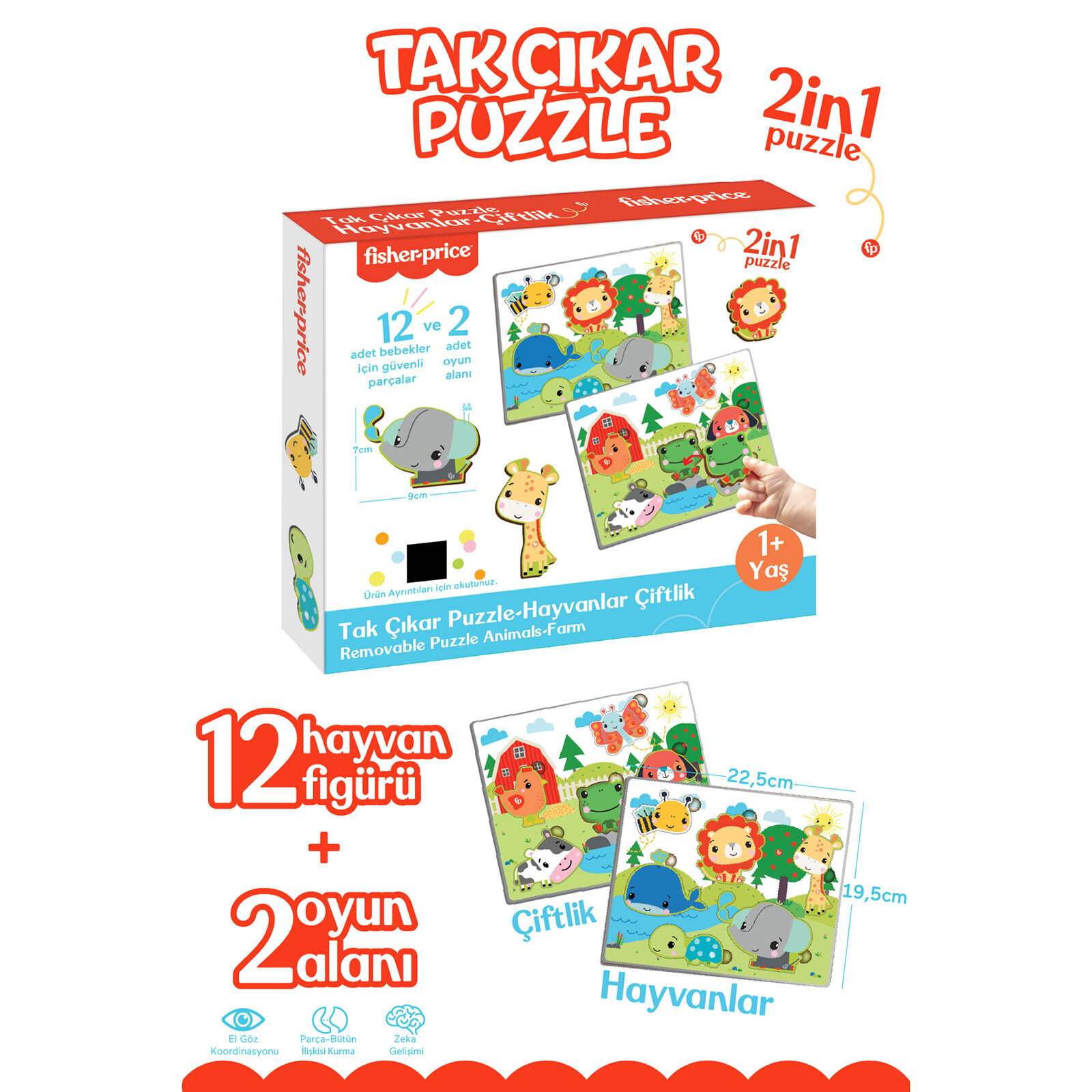 Fisher Price Tak Çıkar Puzzle Hayvanlar