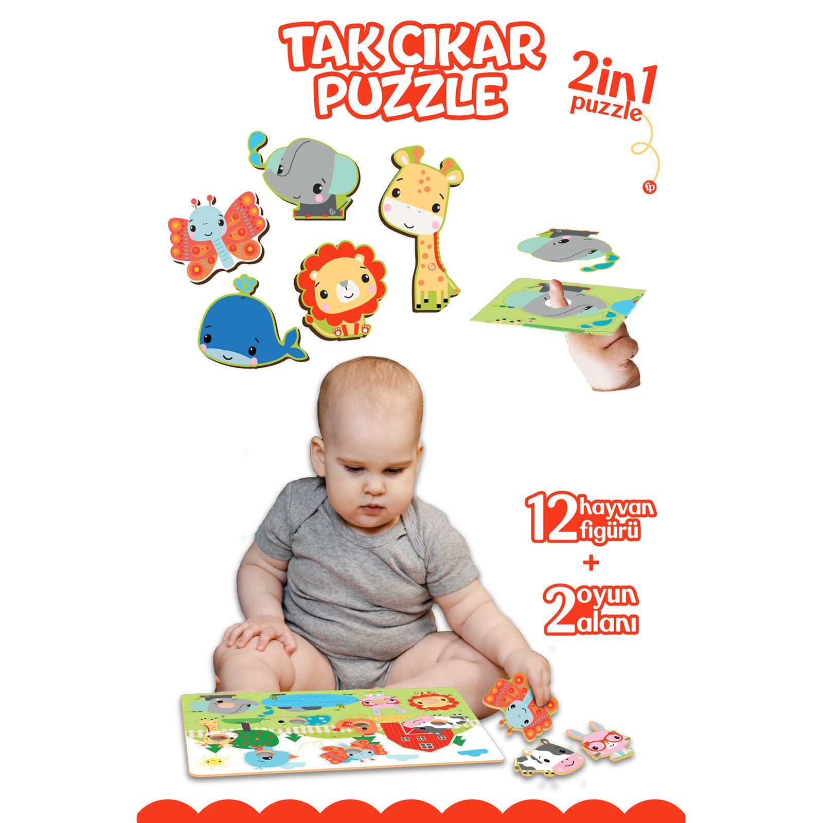 Fisher Price Tak Çıkar Puzzle Hayvanlar