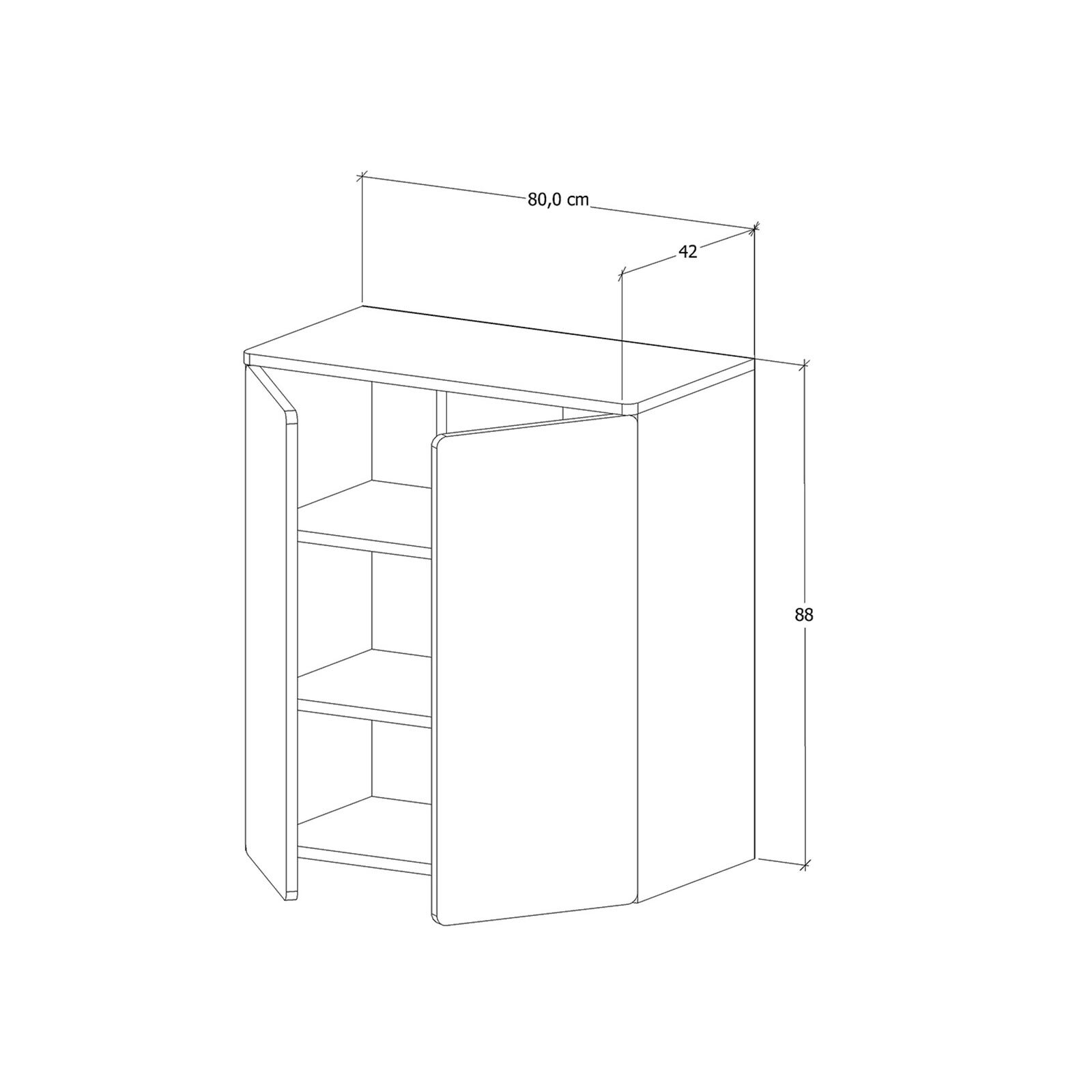 Fly 2 Kapaklı Çok Amaçlı Dolap Fly 2 Kapaklı Çok Amaçlı Dolap