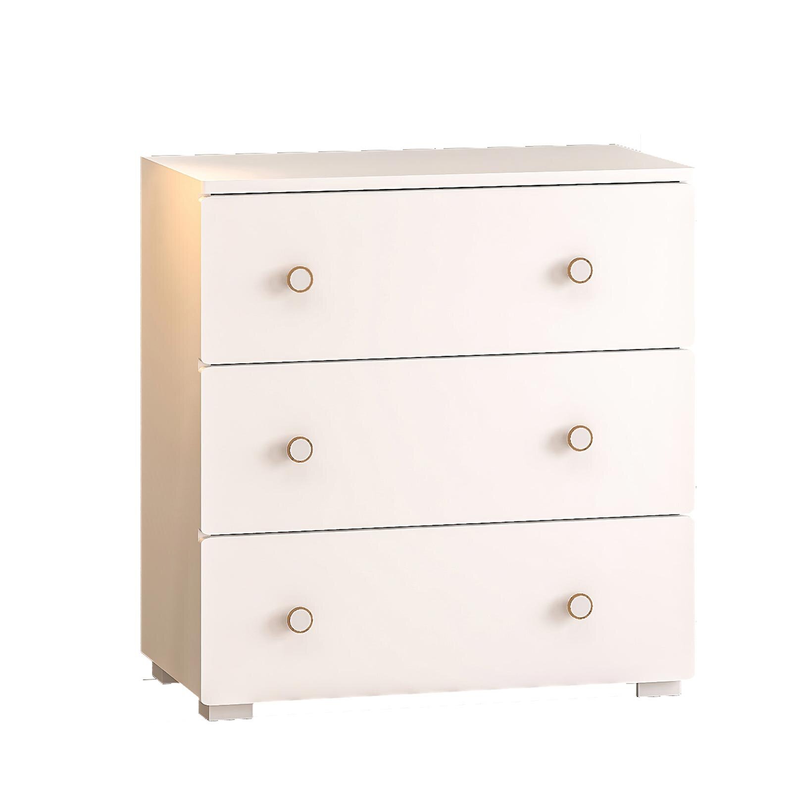 Ahşap 3 Çekmeceli Şifonyer Beyaz