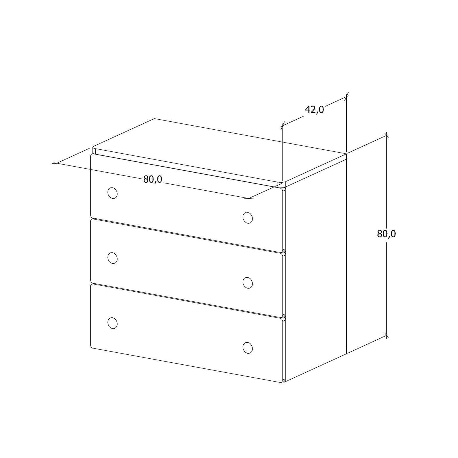 Ahşap 3 Çekmeceli Şifonyer Beyaz