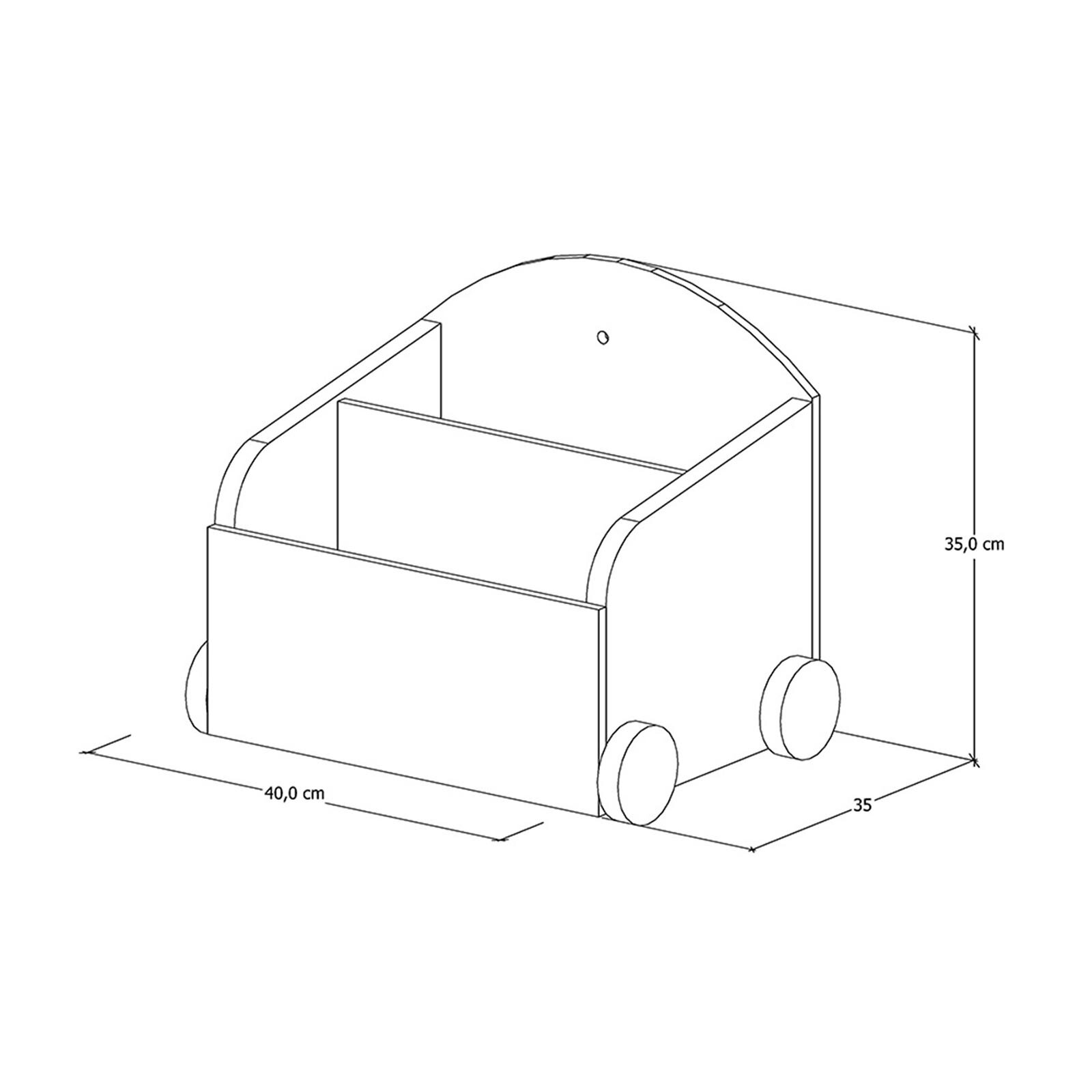 Ahşap Montessori Çocuk Araba Oyuncak Dolap Beyaz