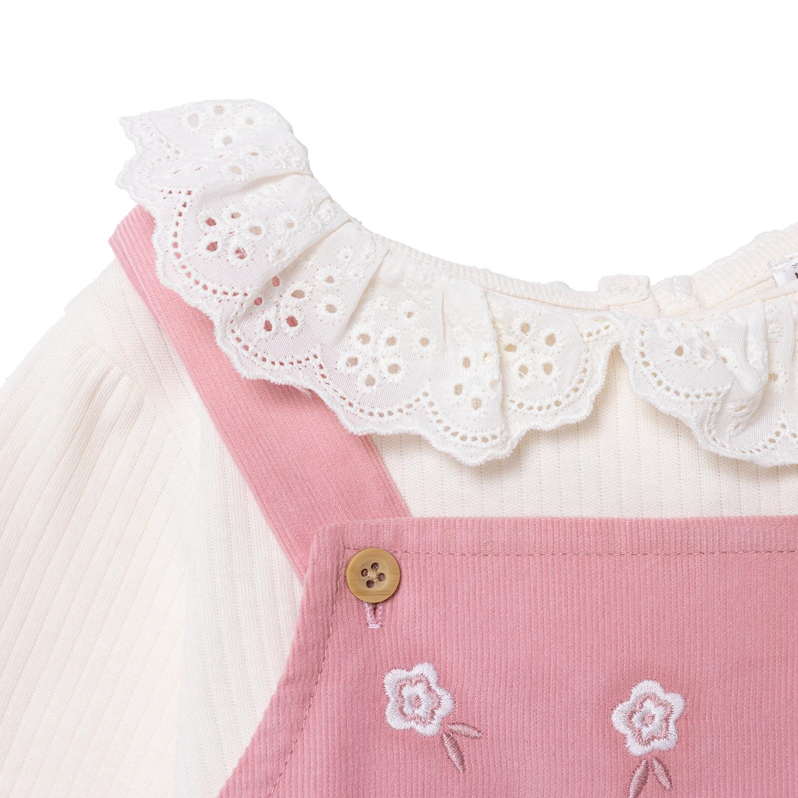 Kız Bebek Forest Flower Elbise Tshirt Kadife Uzun Kol