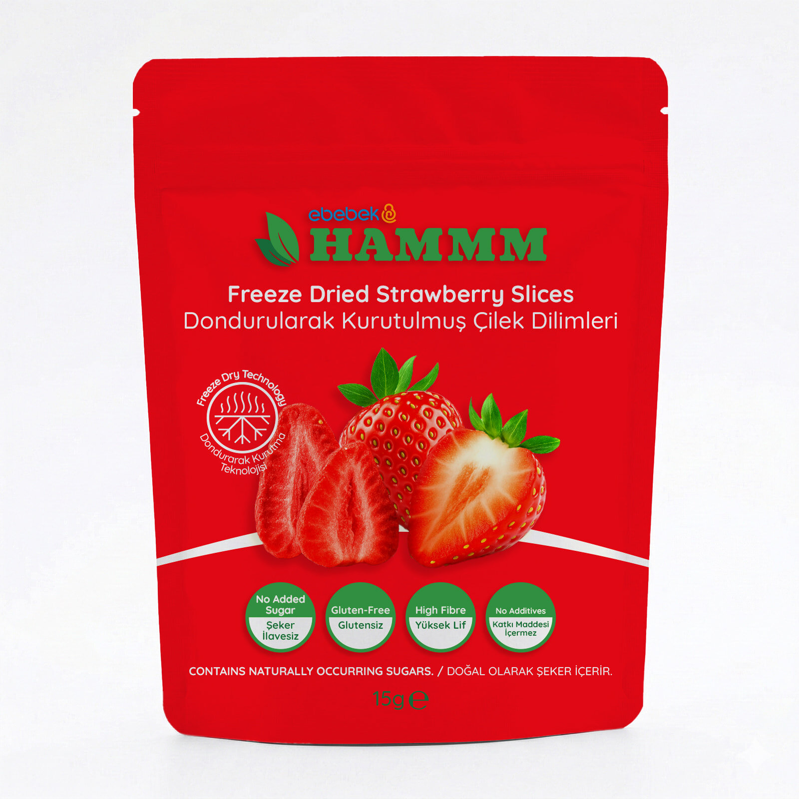 Freeze Dried Çilek Dilimleri 15 gr